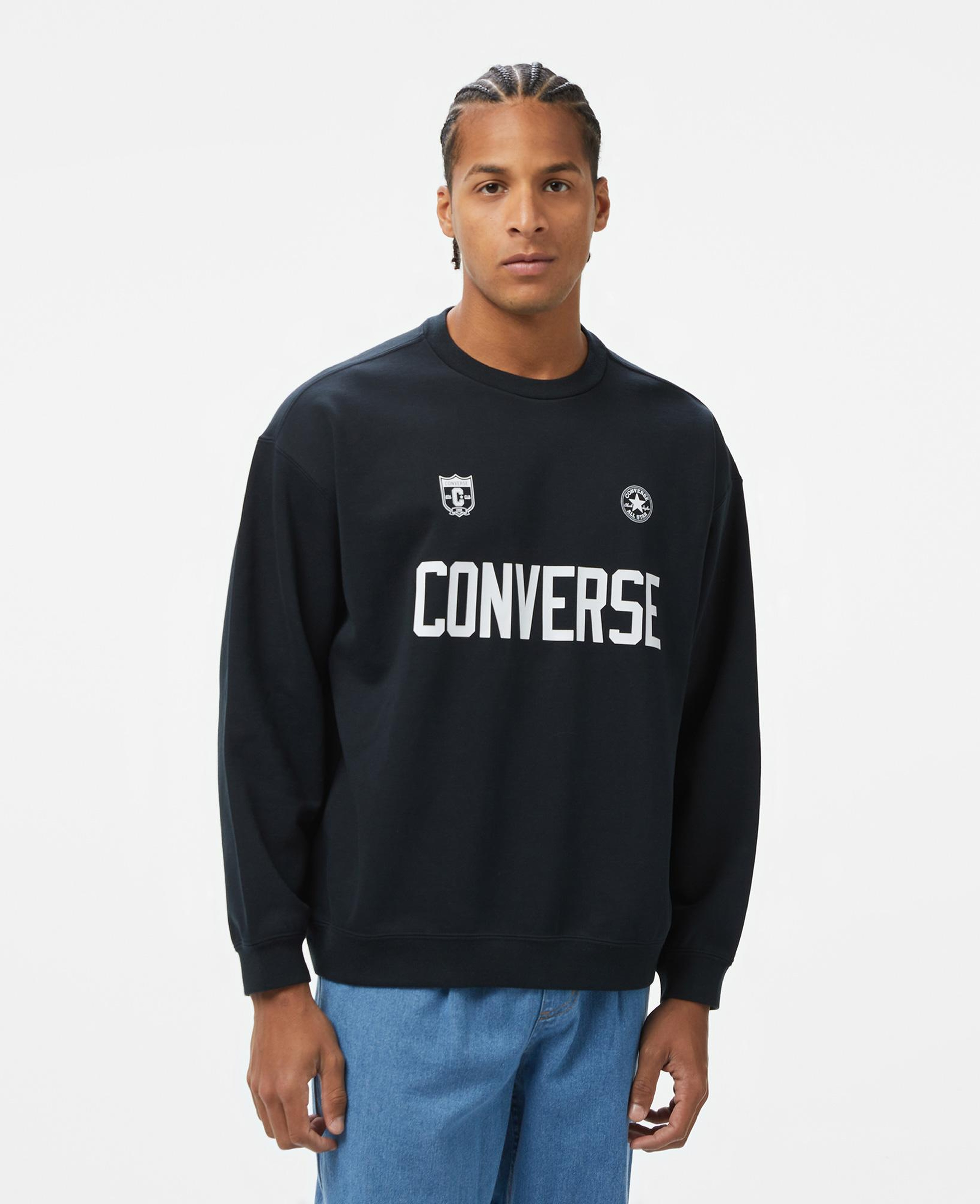 Converse Retro Chuck Soccer Crew Erkek Siyah Sweatshirt