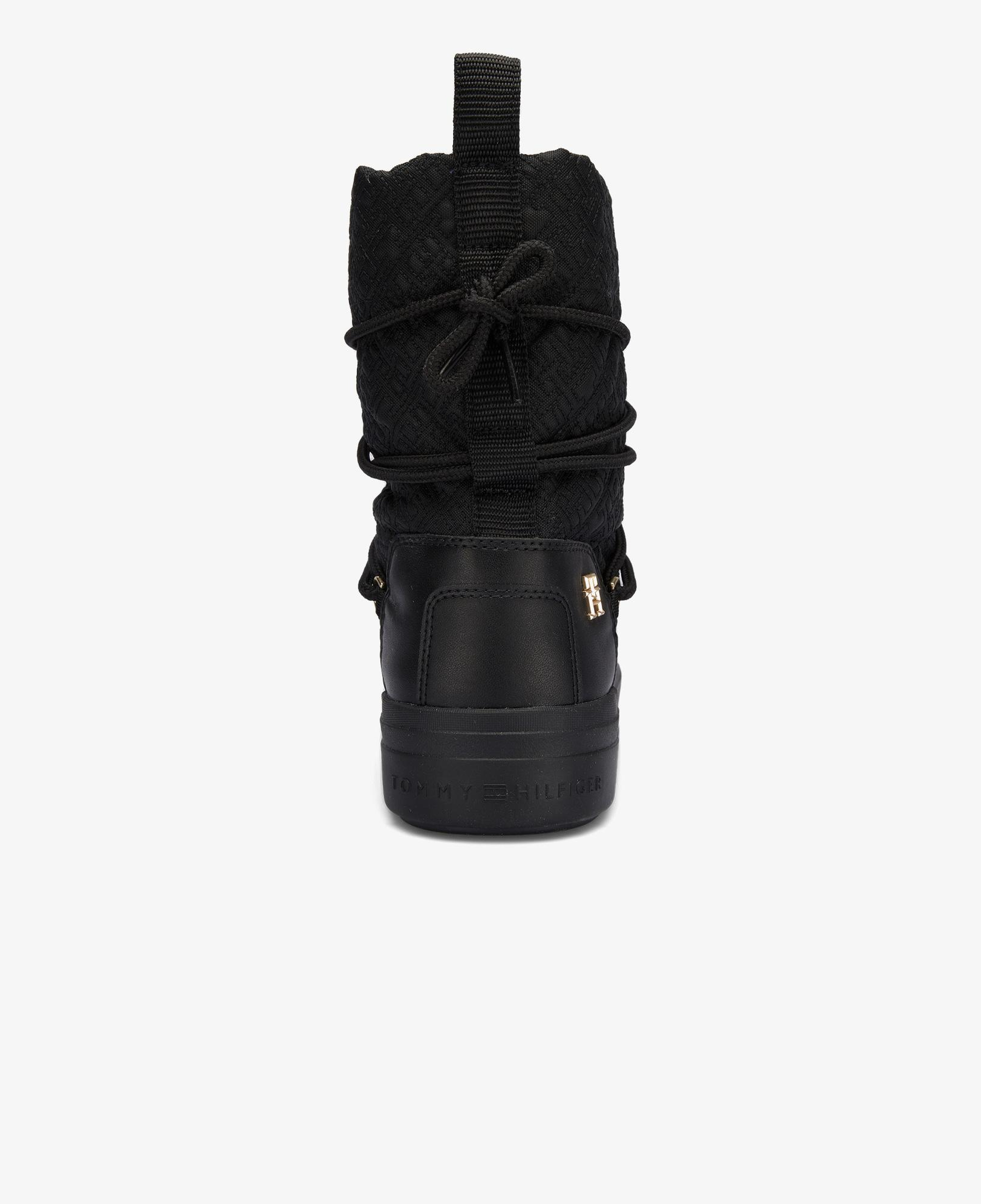 Tommy Hilfiger Lace-Up Monogram Kadın Siyah Bot
