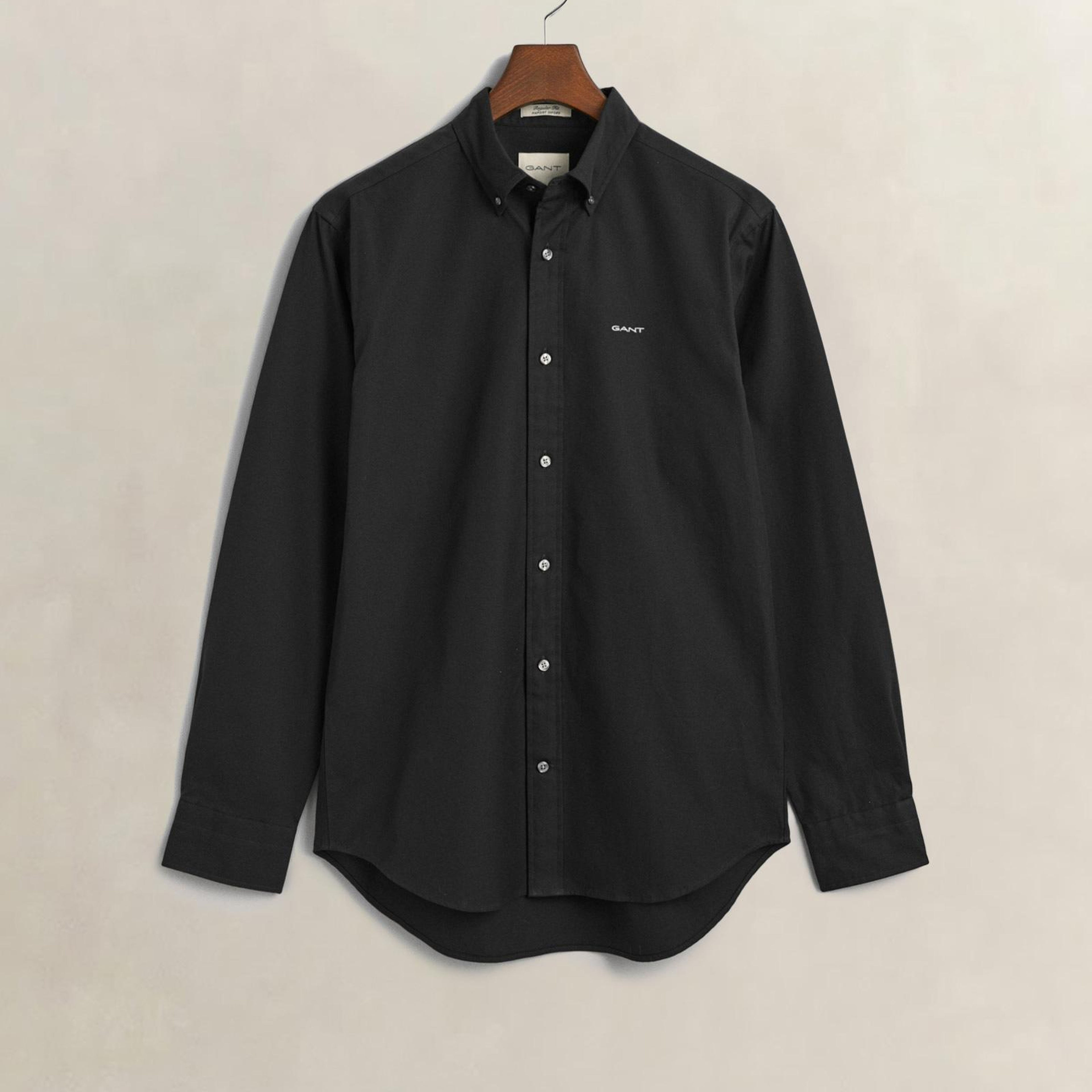 GANT Erkek Siyah Regular Fit Düğmeli Yaka Oxford Gömlek