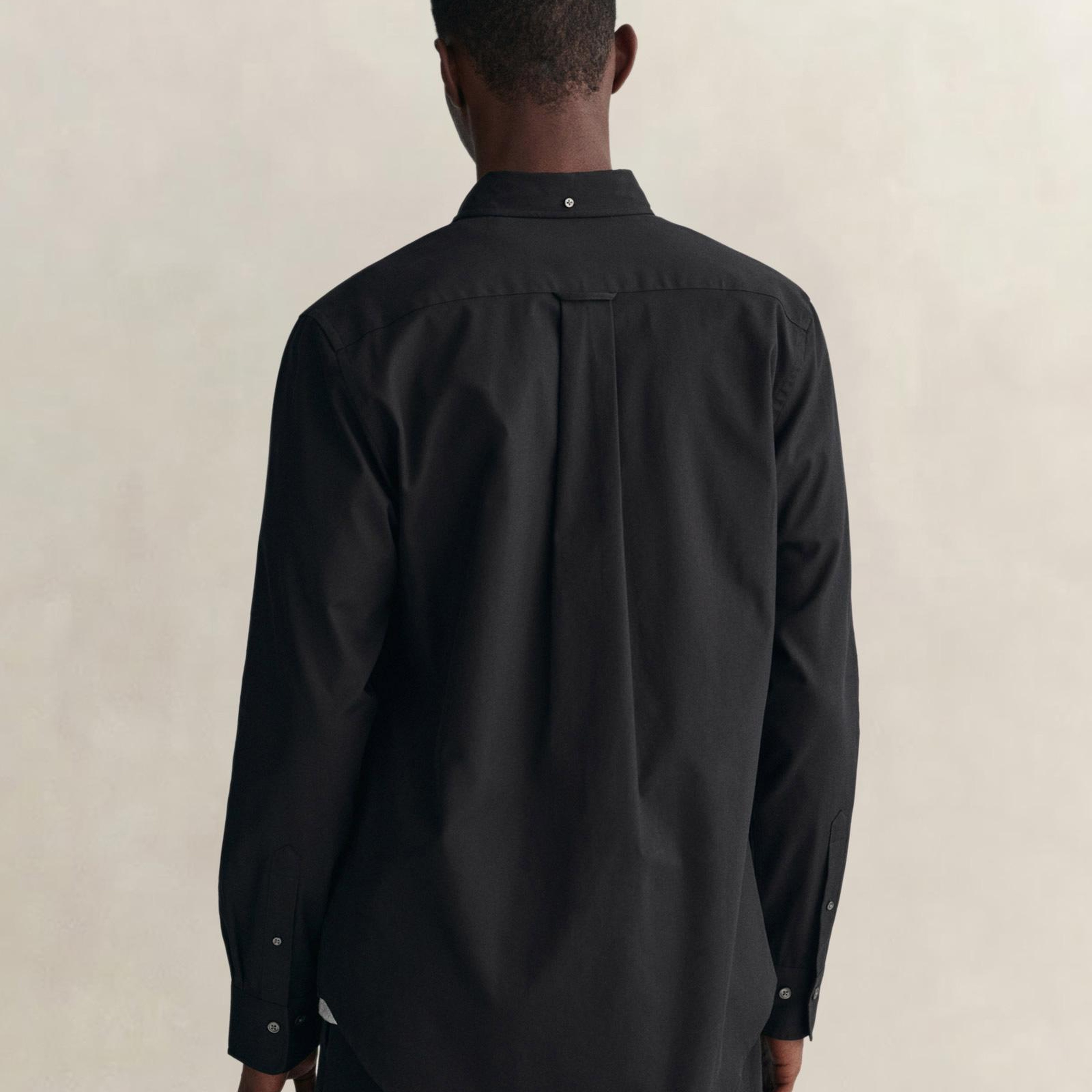 GANT Erkek Siyah Regular Fit Düğmeli Yaka Oxford Gömlek