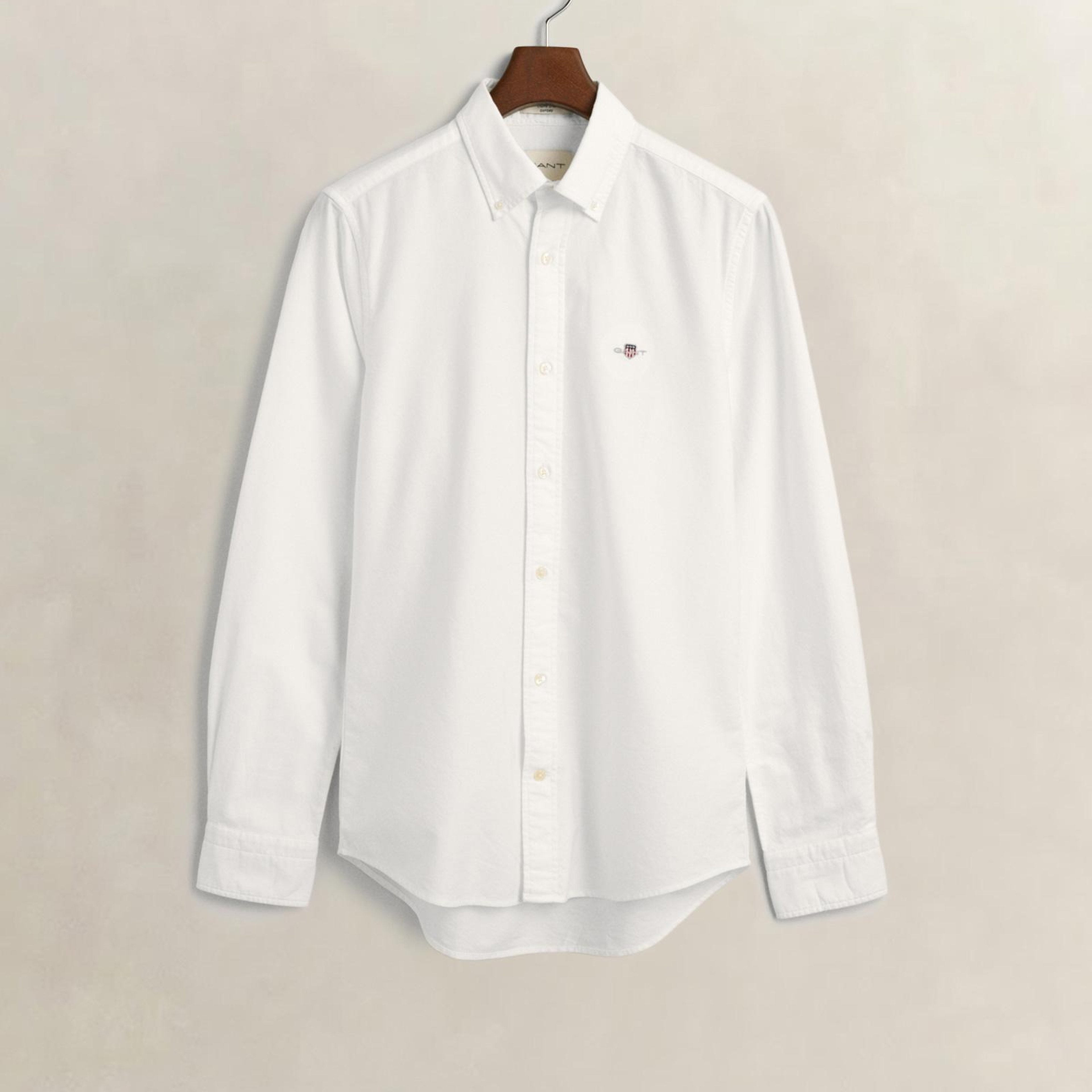 GANT Erkek Beyaz Slim Fit Klasik Yaka Oxford Gömlek