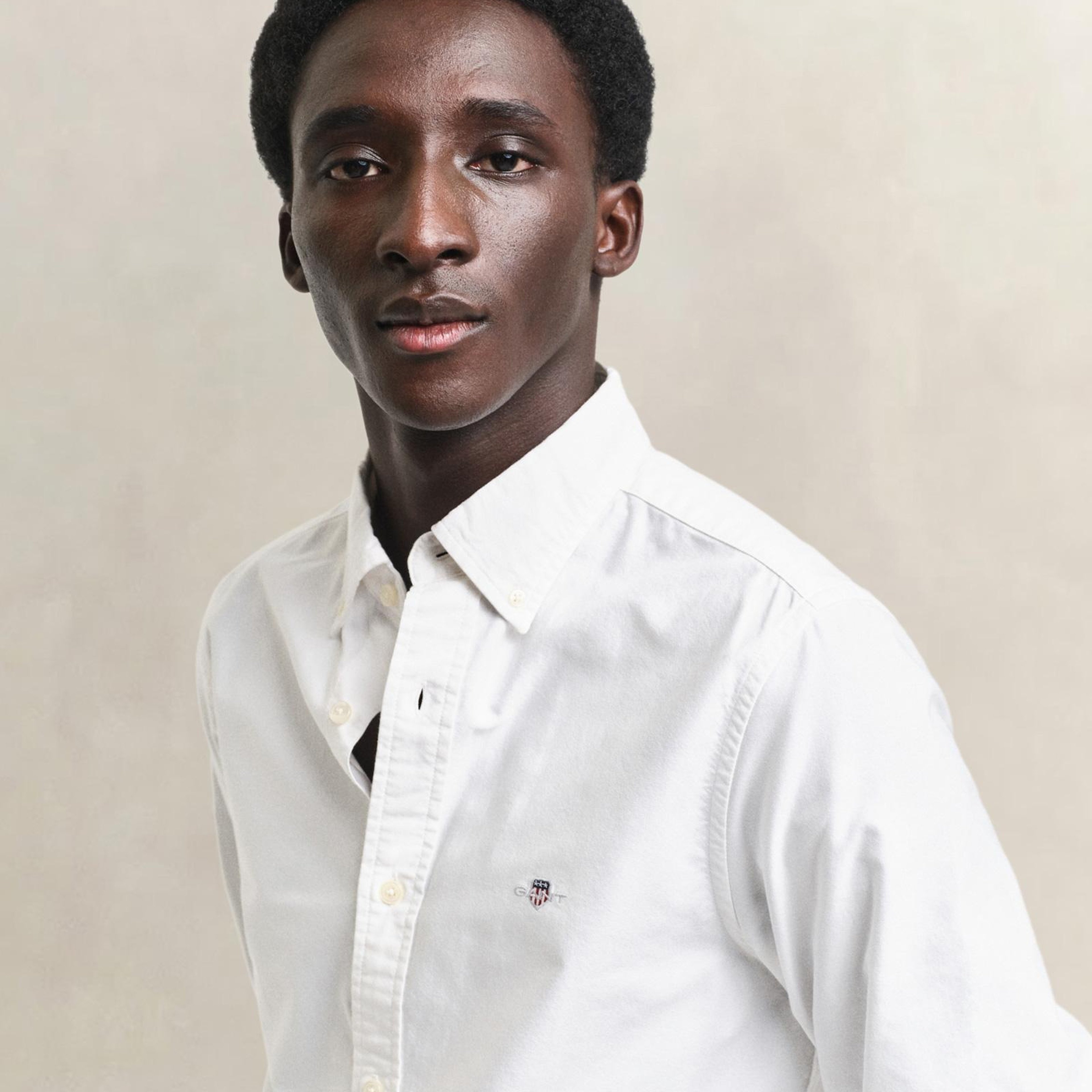 GANT Erkek Beyaz Slim Fit Klasik Yaka Oxford Gömlek