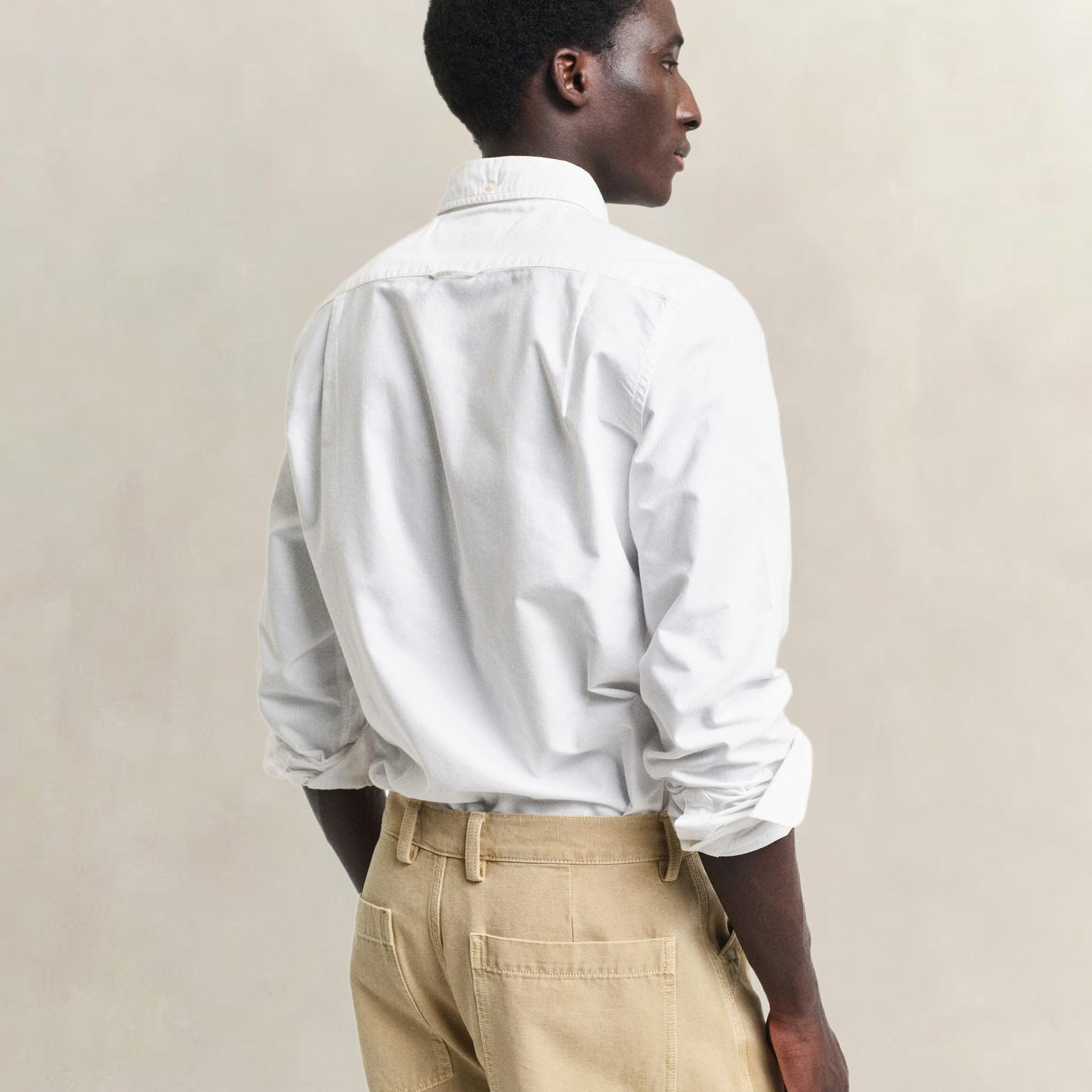 GANT Erkek Beyaz Slim Fit Klasik Yaka Oxford Gömlek
