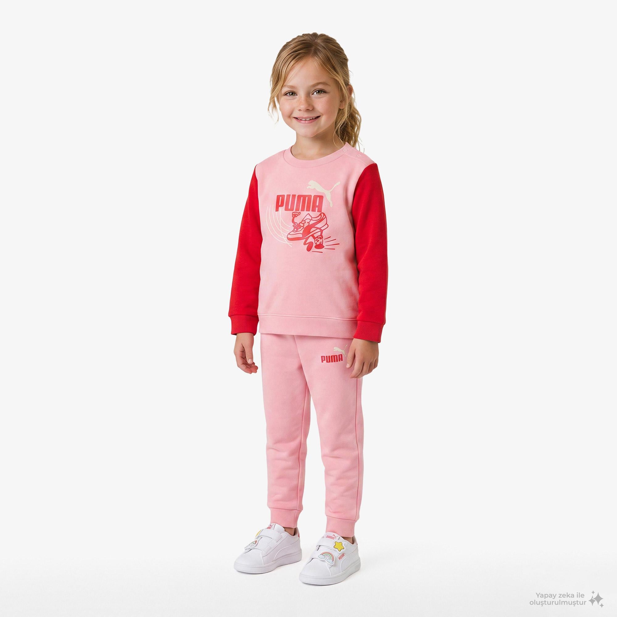Puma Minicats Little Runners Çocuk Pembe Eşofman Takımı