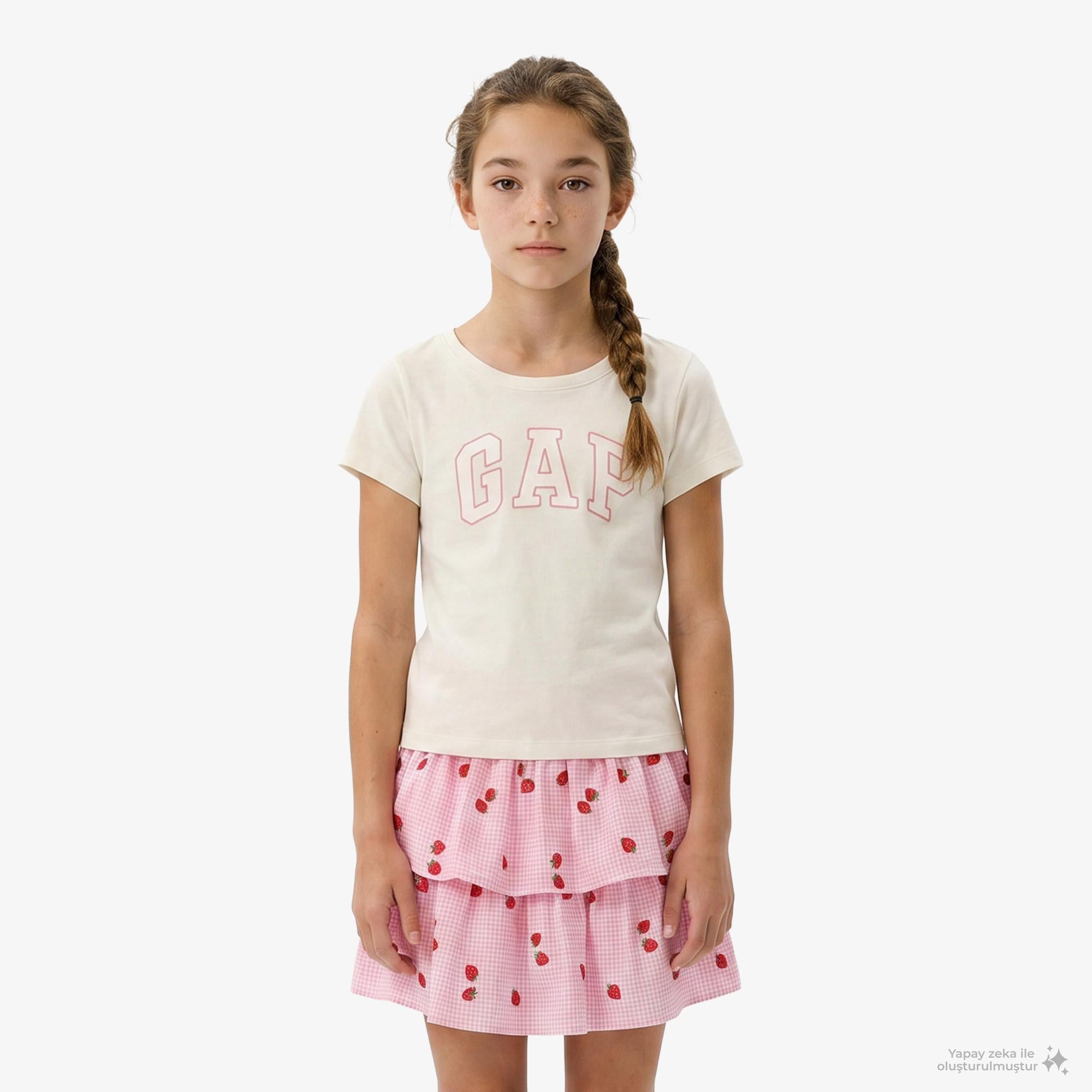 Gap Logo Çocuk Krem T-Shirt
