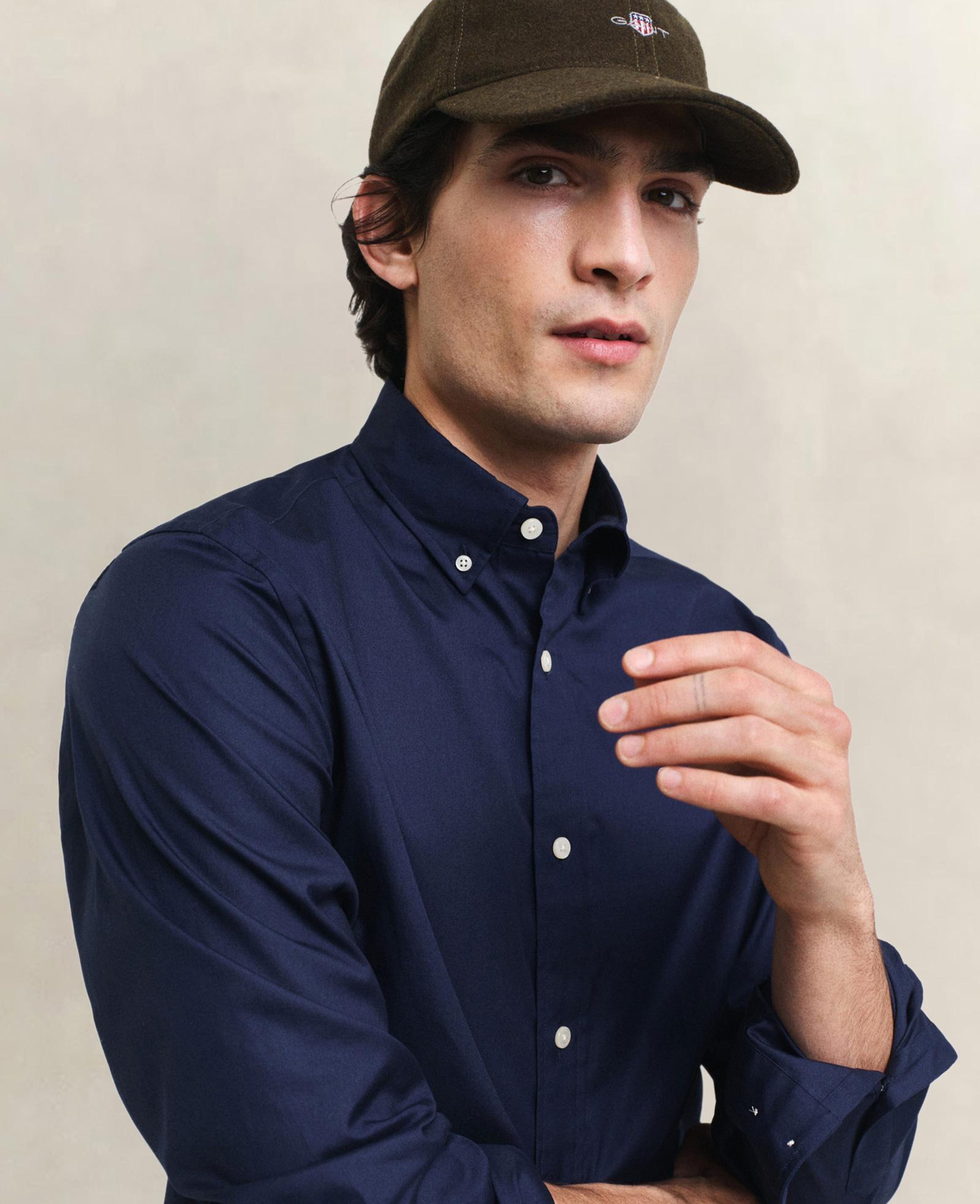 GANT Erkek Lacivert Regular Fit Düğmeli Yaka Oxford Gömlek