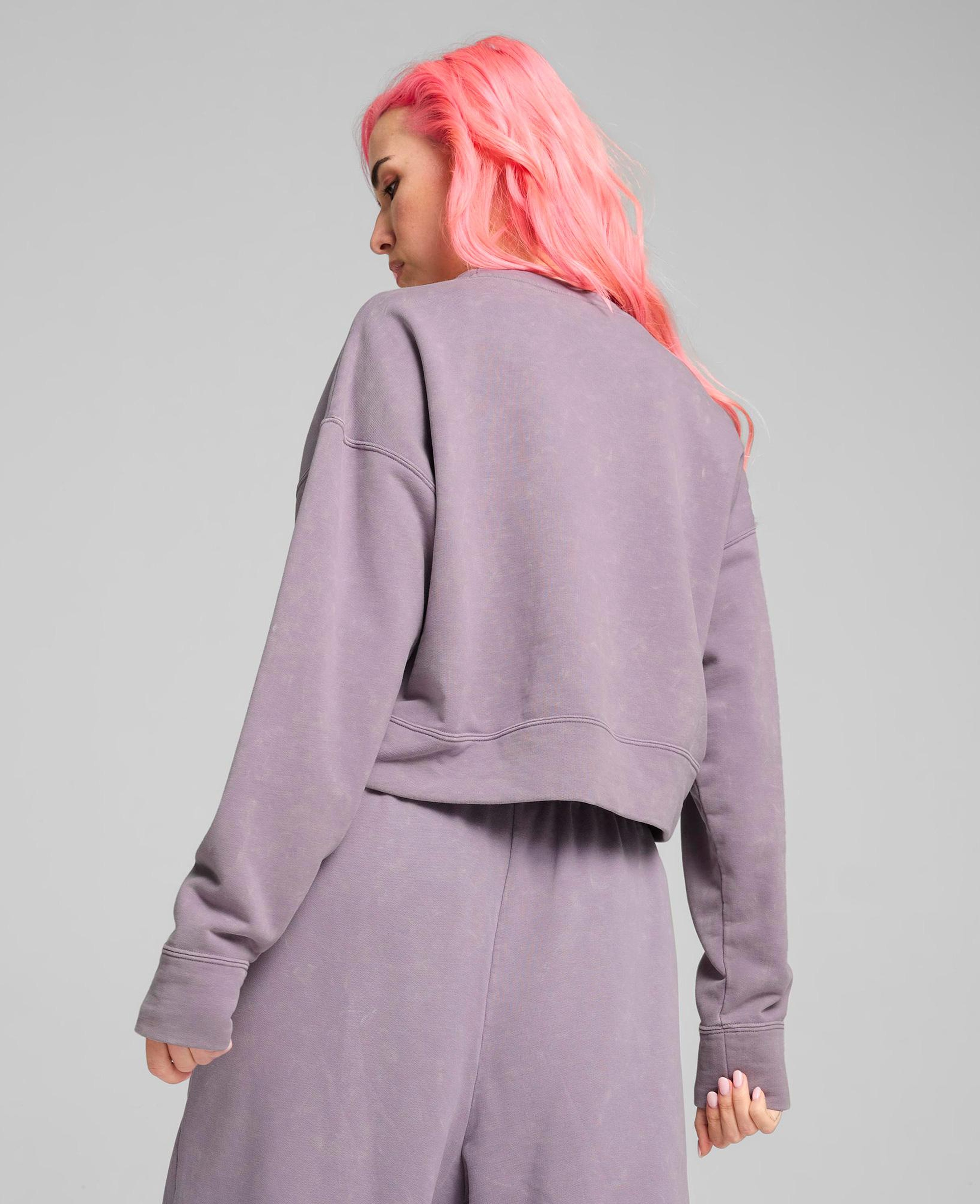 Puma Dare To Relaxed Washed Crew Kadın Mor Günlük Sweatshirt