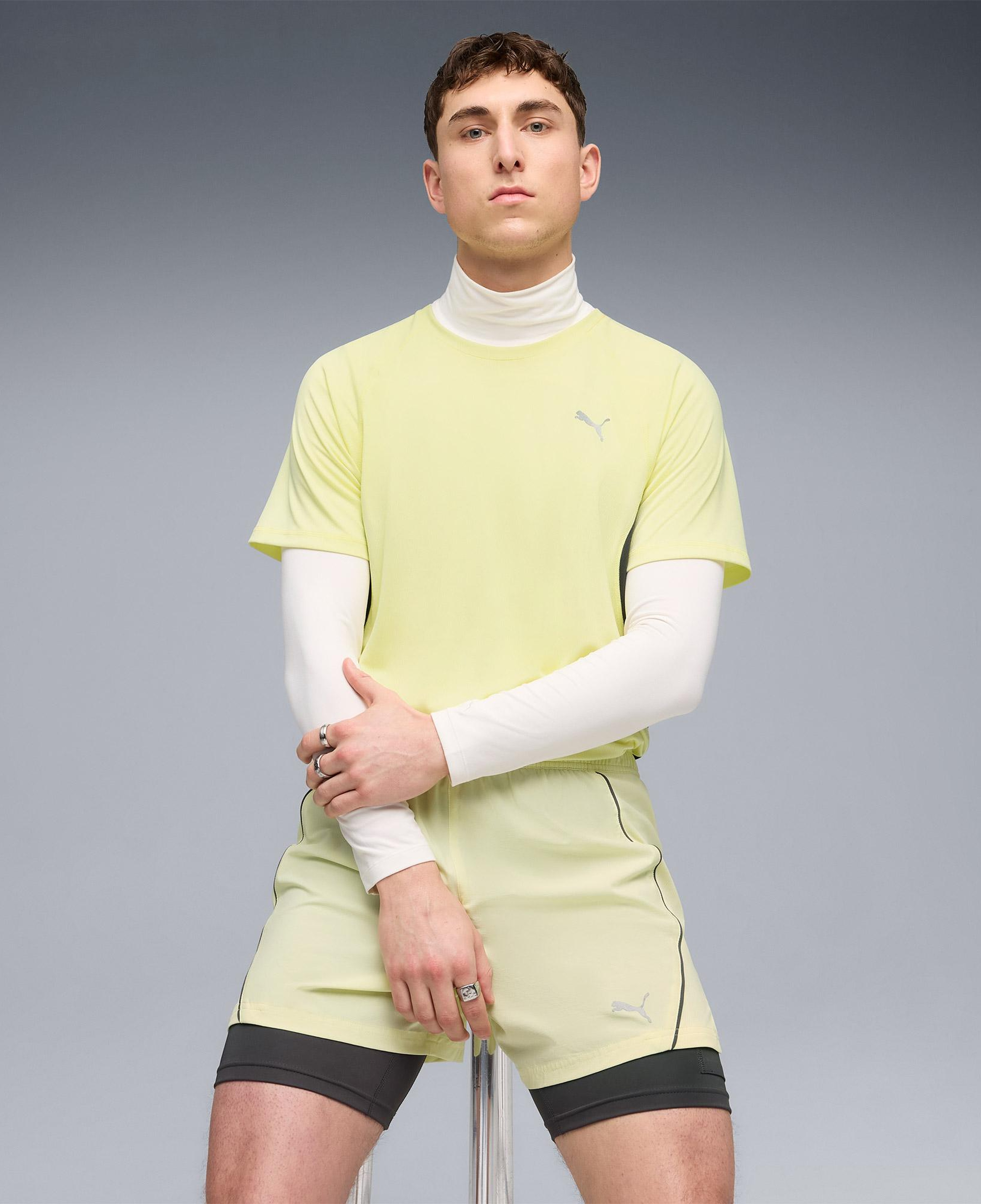 Puma Run Velocity (Poly) Erkek Sarı Koşu T-Shirt