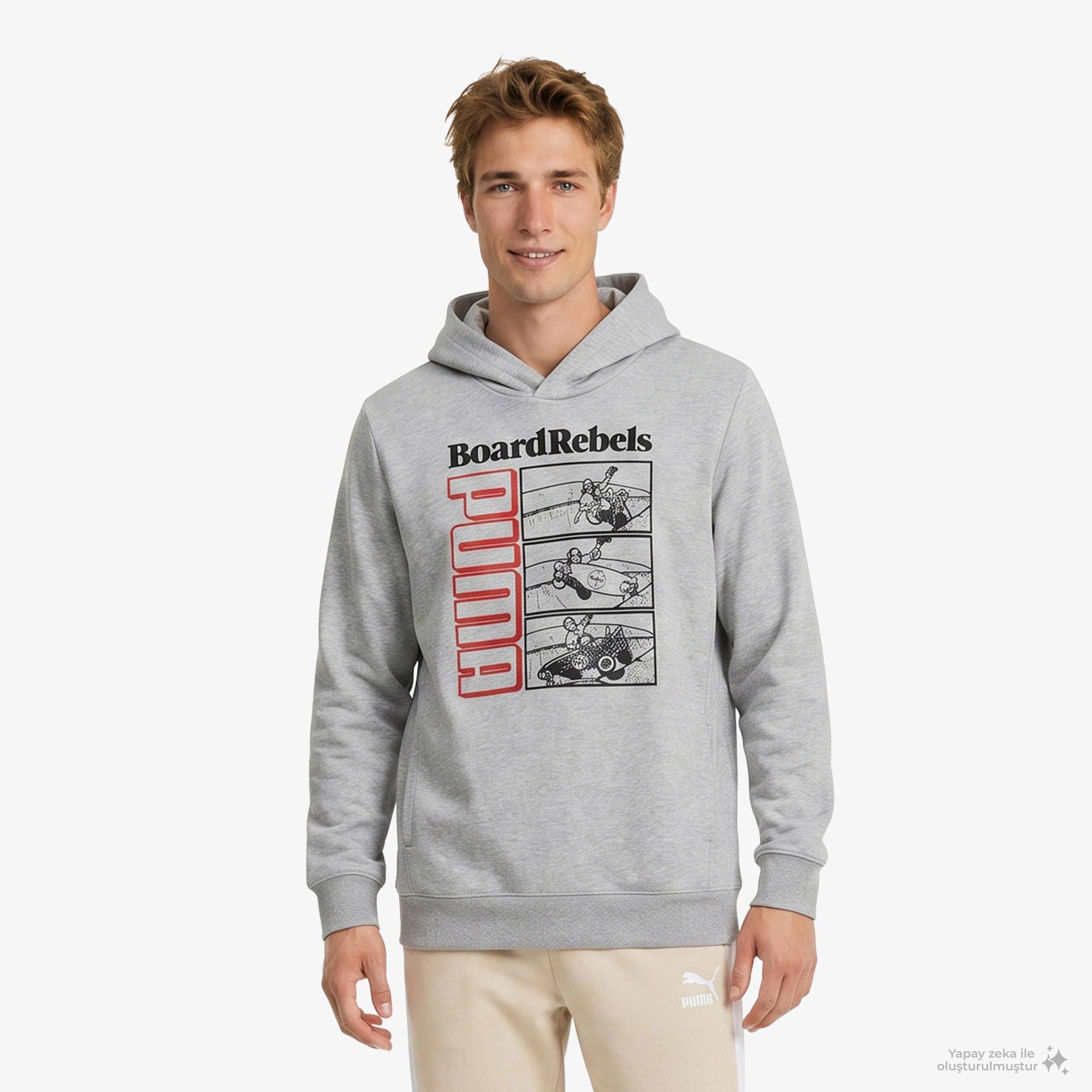 Puma Mid90S Çocuk Gri Sweatshirt