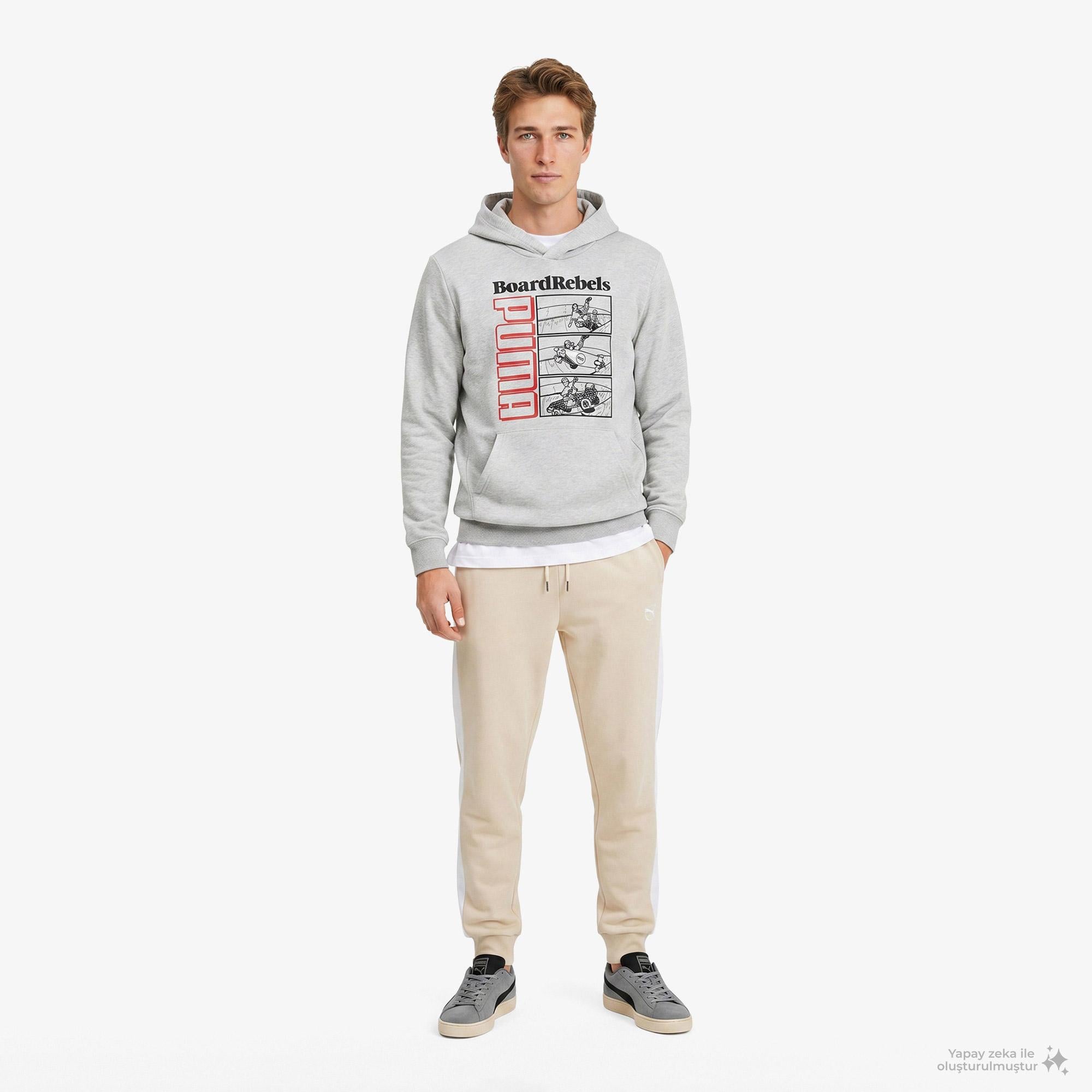 Puma Mid90S Çocuk Gri Sweatshirt