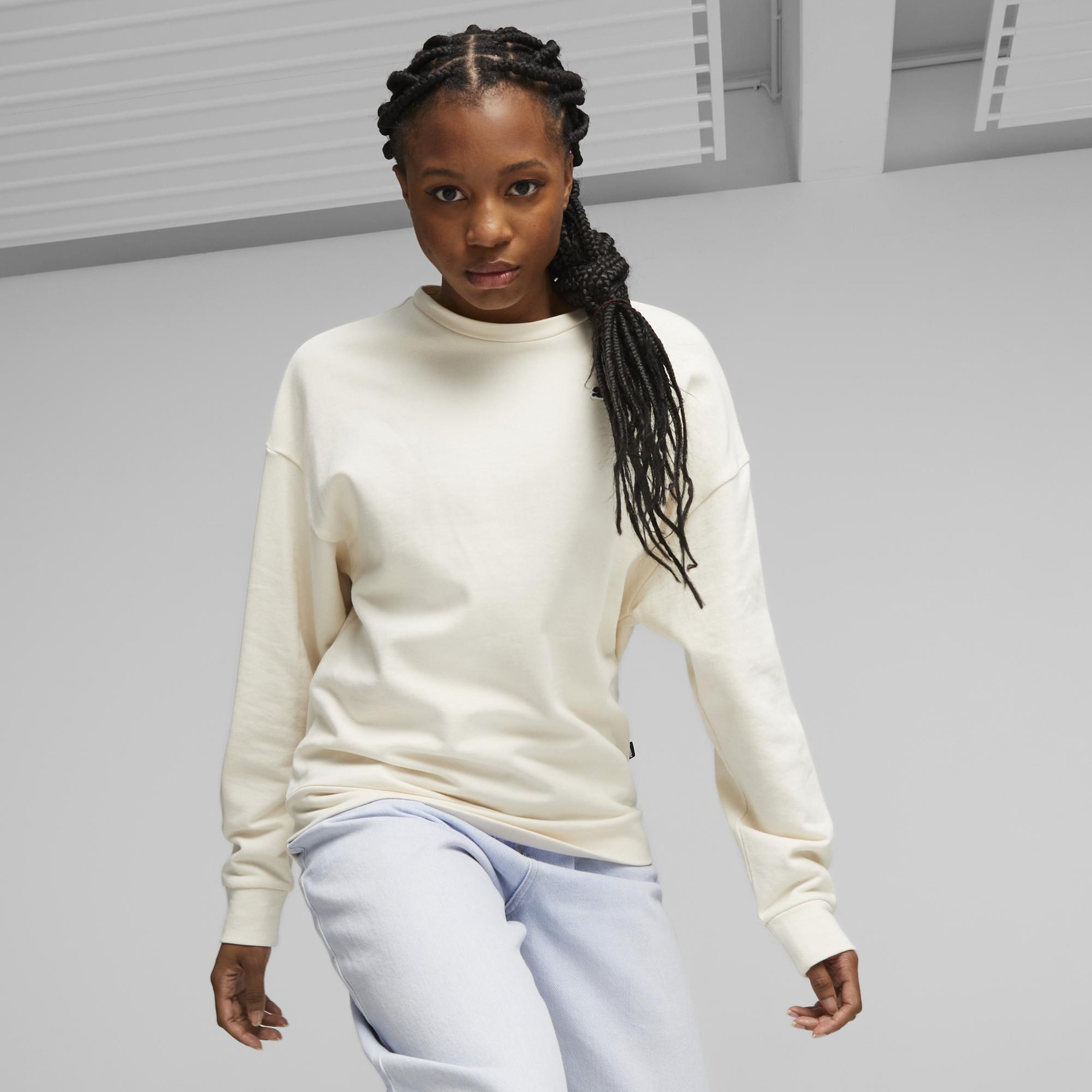 Puma Better Essentıals Crew Kadın Bej Sweatshirt