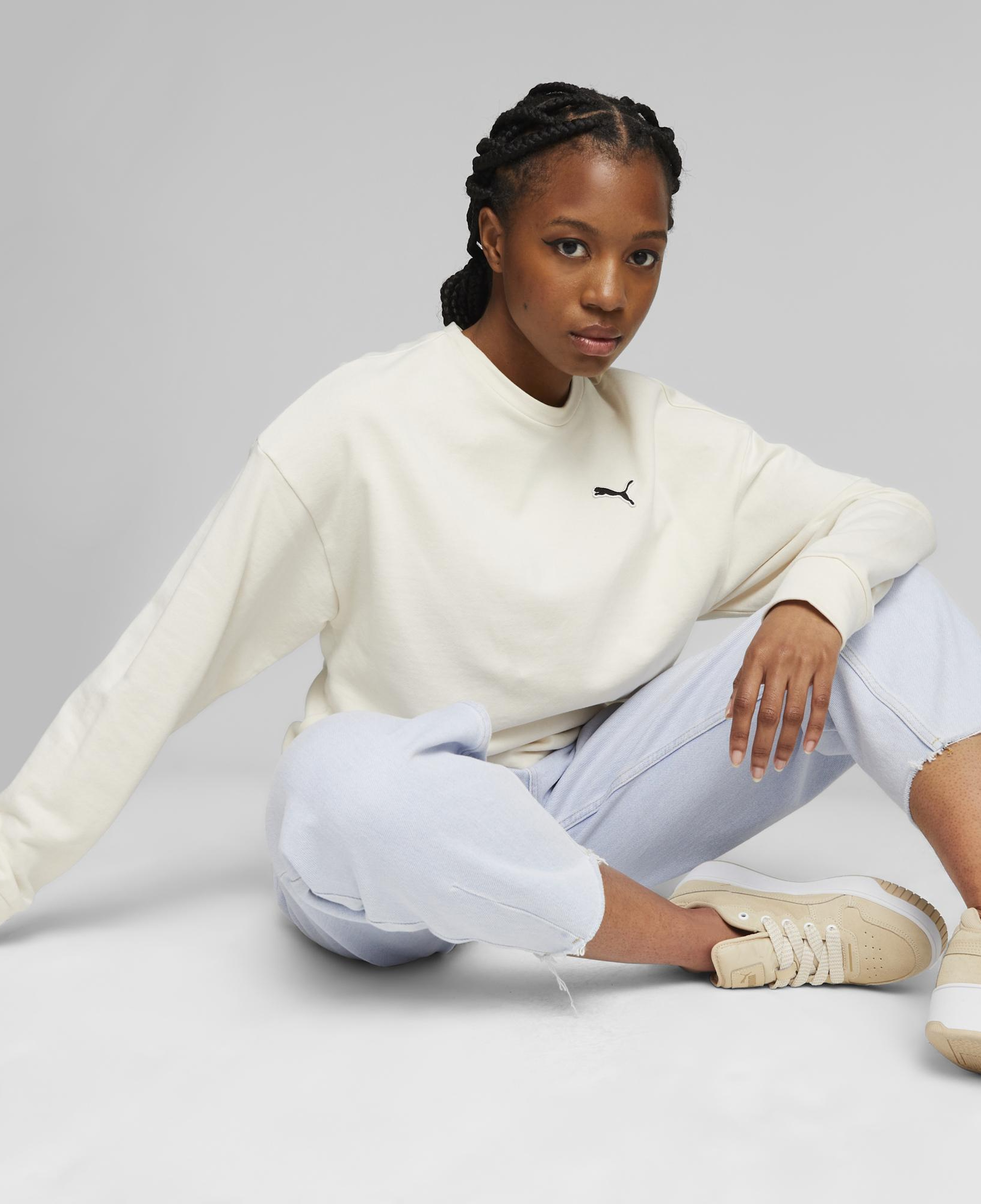 Puma Better Essentıals Crew Kadın Bej Sweatshirt
