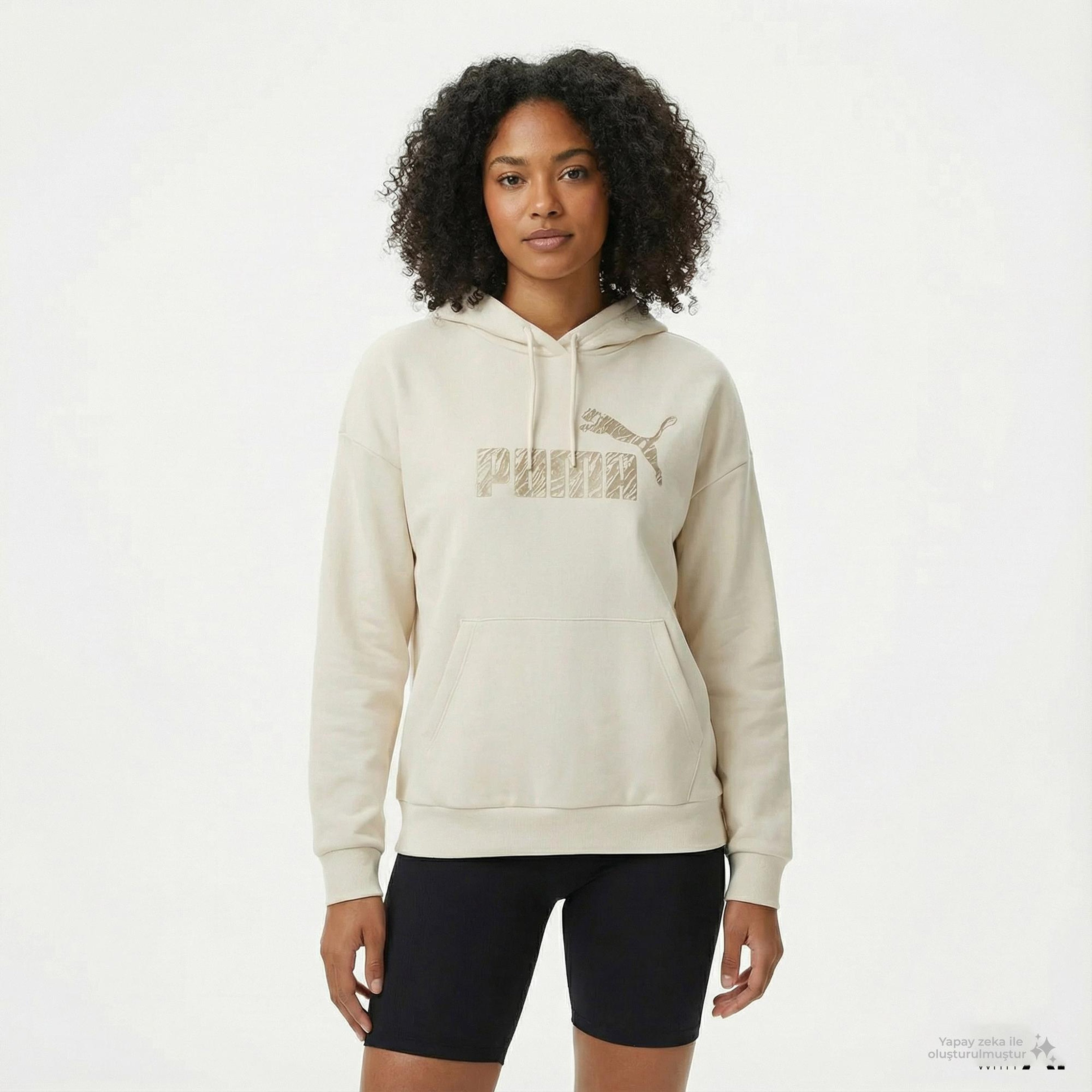 Puma Essential Animal Kadın Bej Günlük Sweatshirt