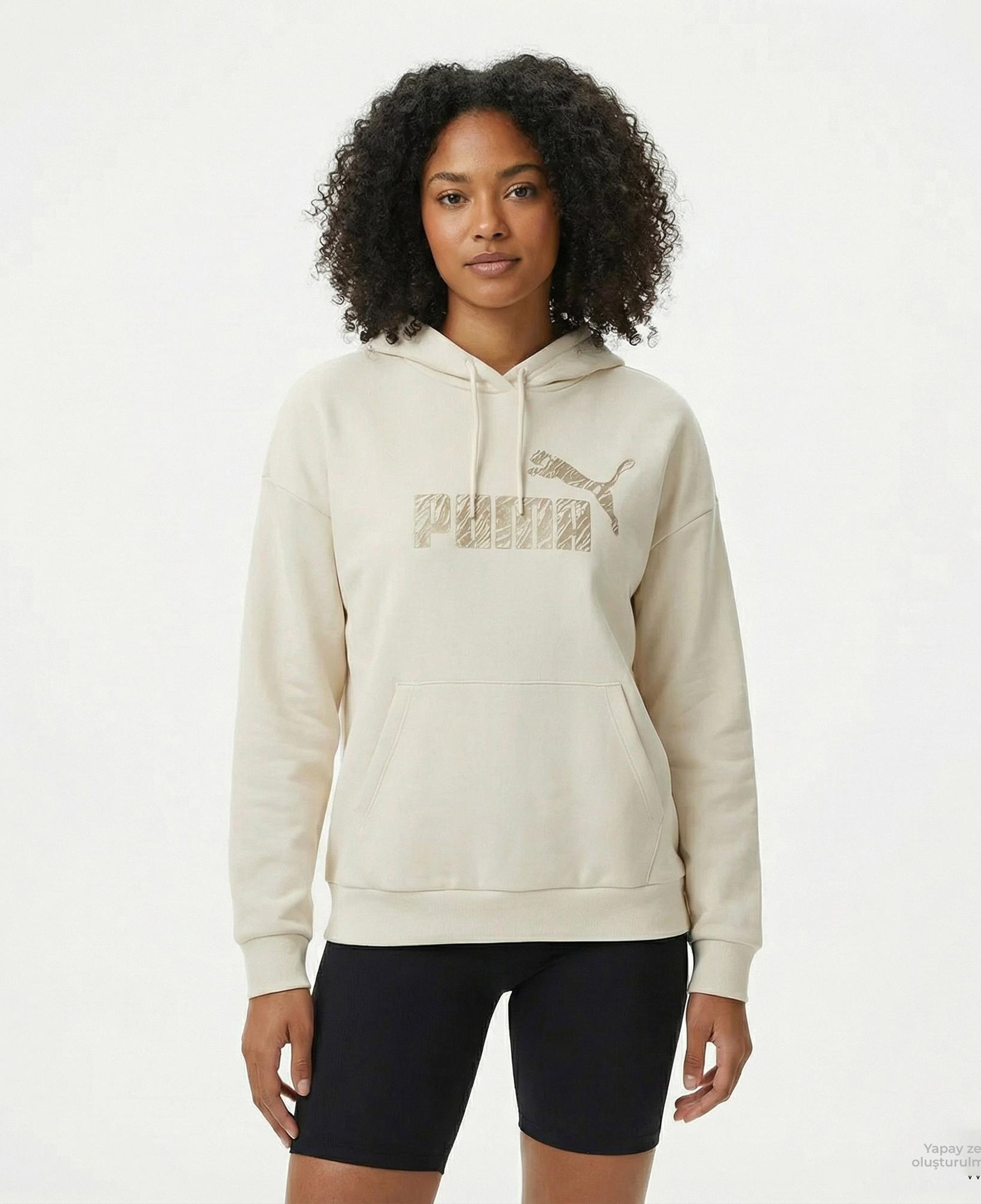 Puma Essential Animal Kadın Bej Günlük Sweatshirt