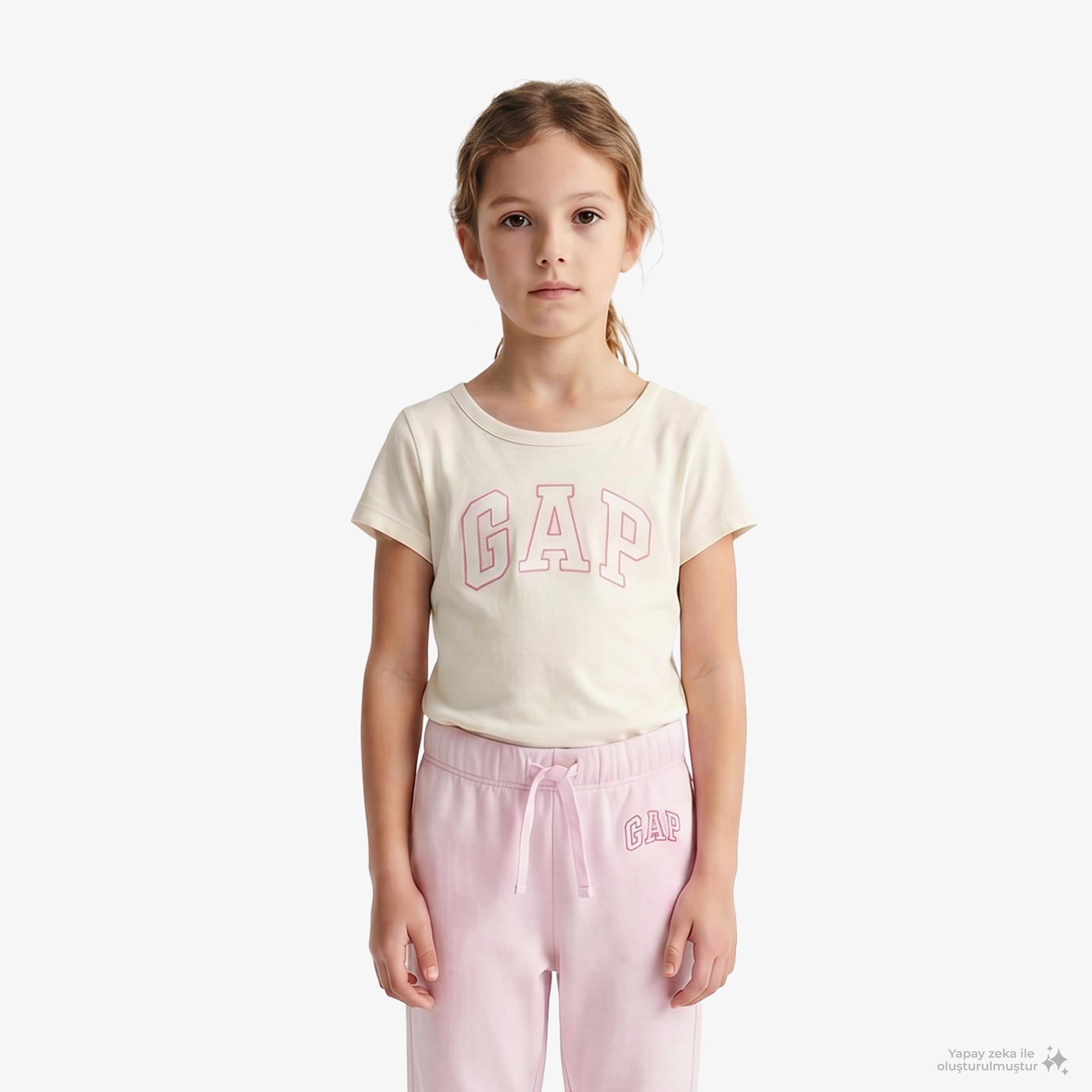 Gap V-French Logo Çocuk Pembe Eşofman Altı
