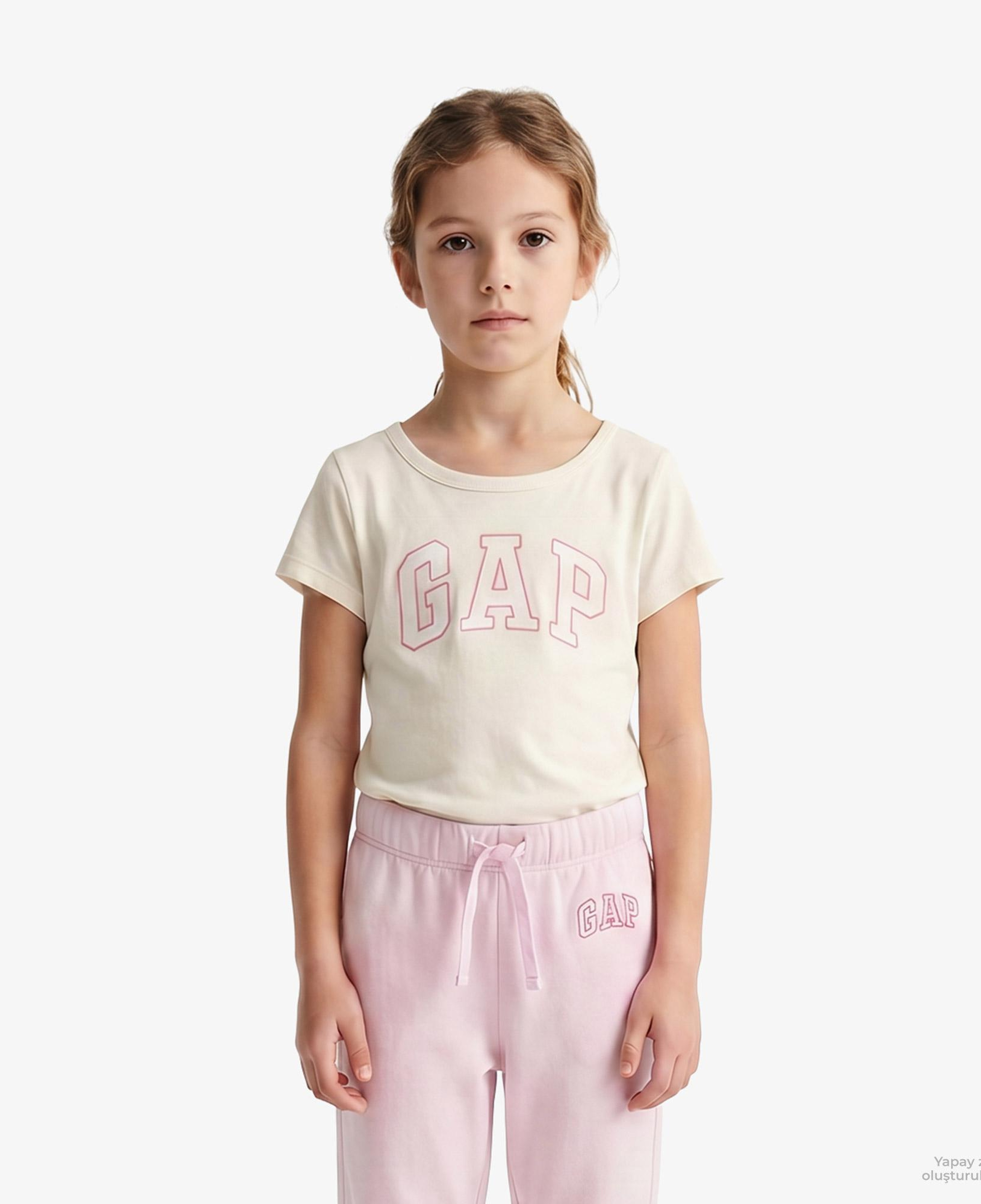 Gap V-French Logo Çocuk Pembe Eşofman Altı