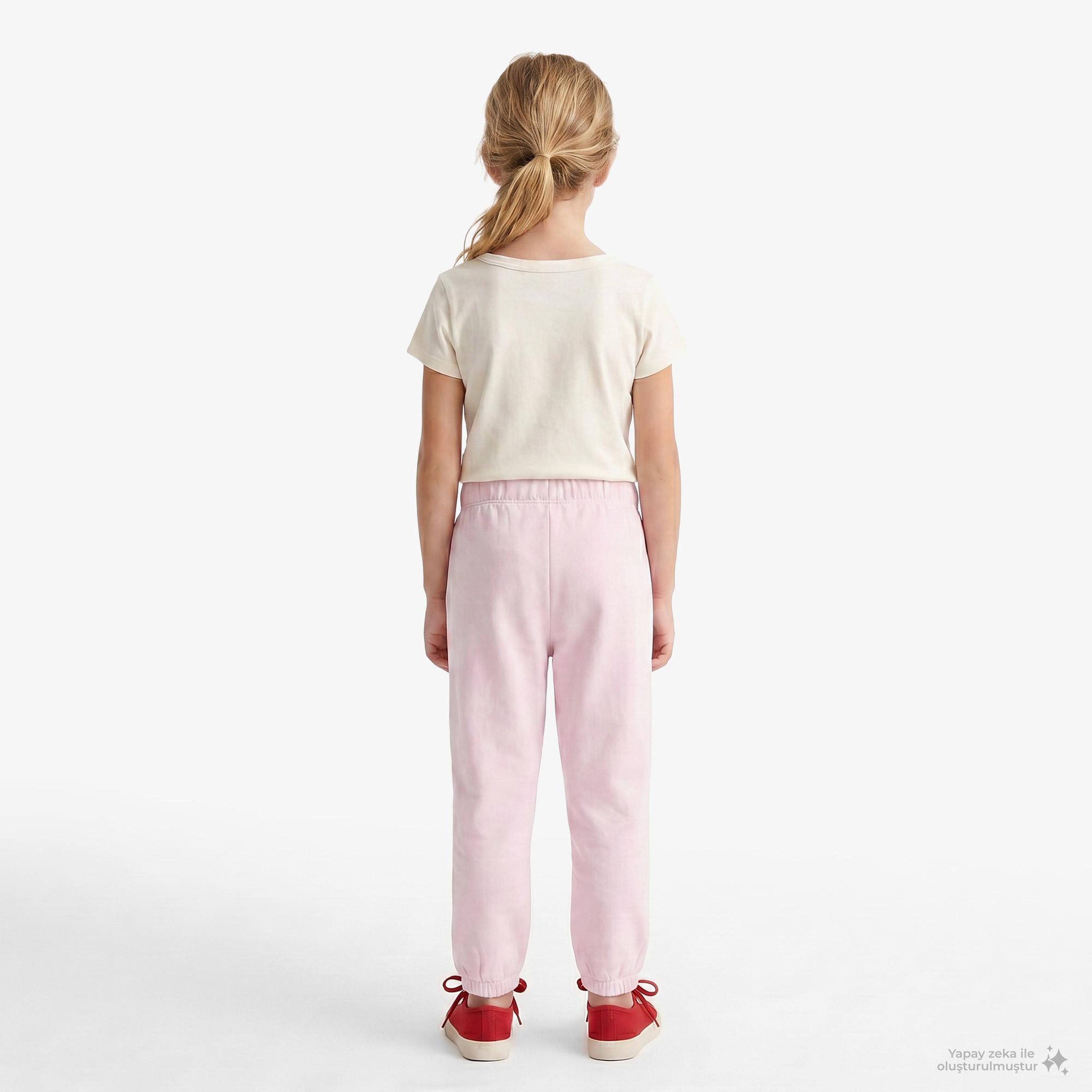 Gap V-French Logo Çocuk Pembe Eşofman Altı