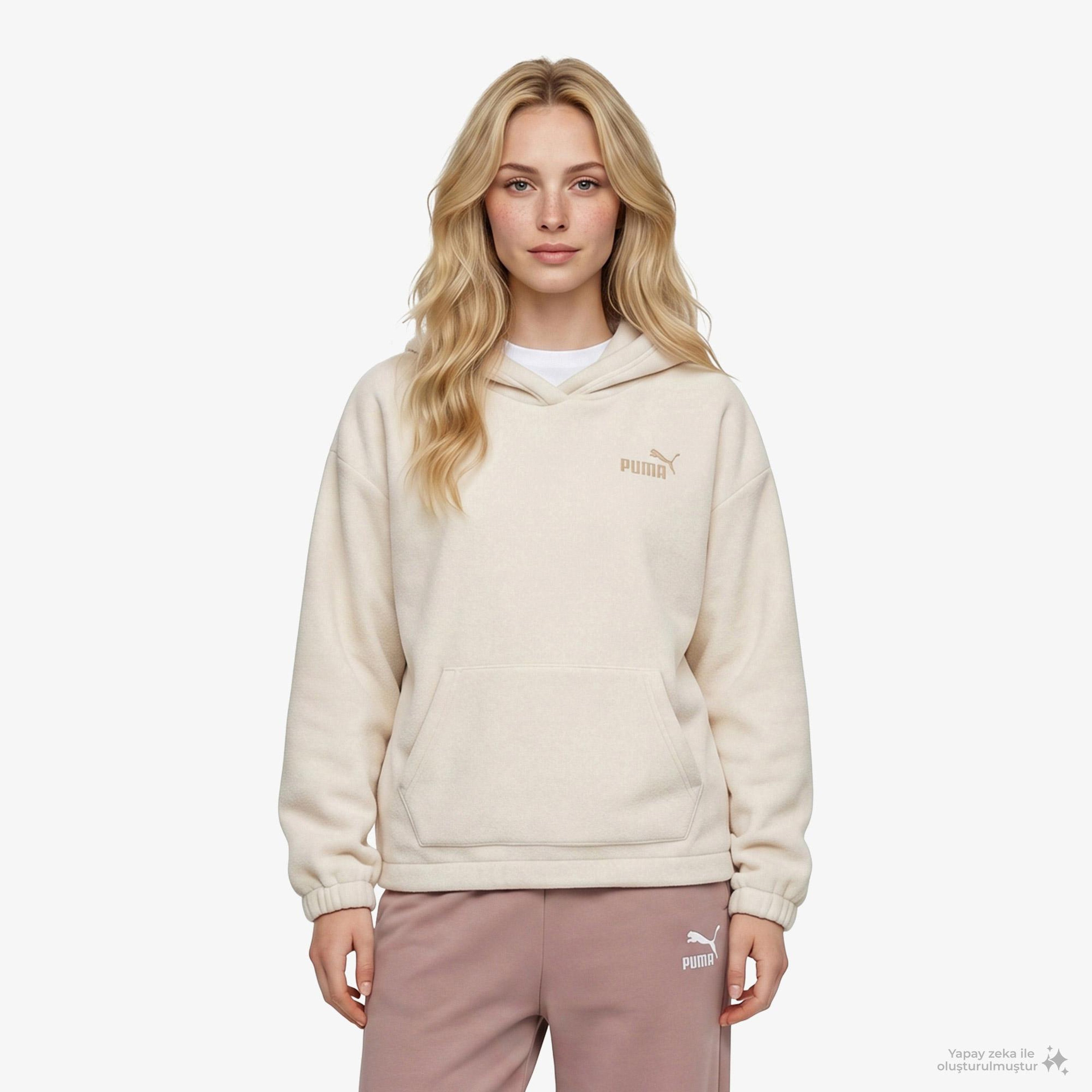 Puma Essentials Elevated Kadın Bej Günlük Sweatshirt