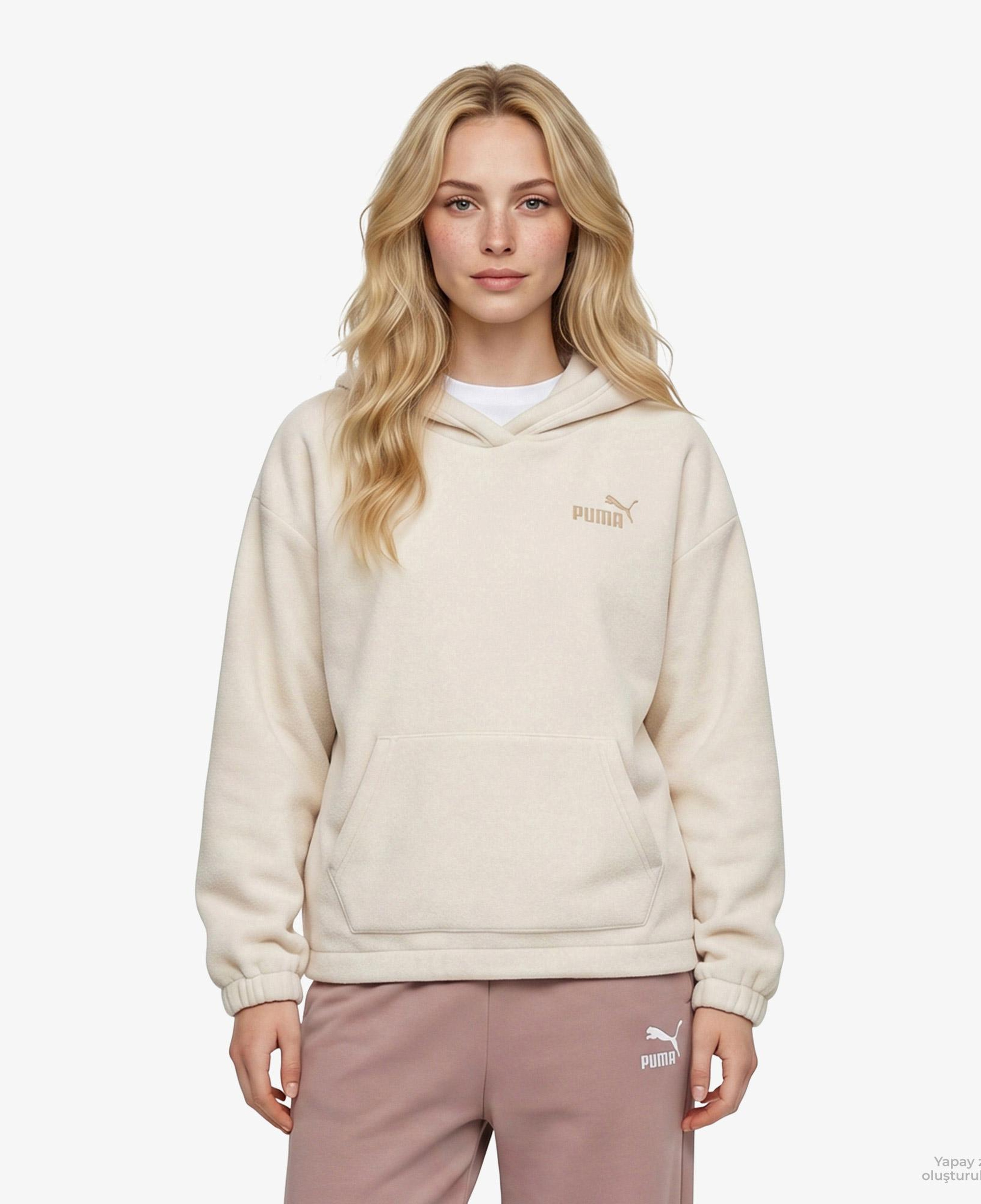 Puma Essentials Elevated Kadın Bej Günlük Sweatshirt