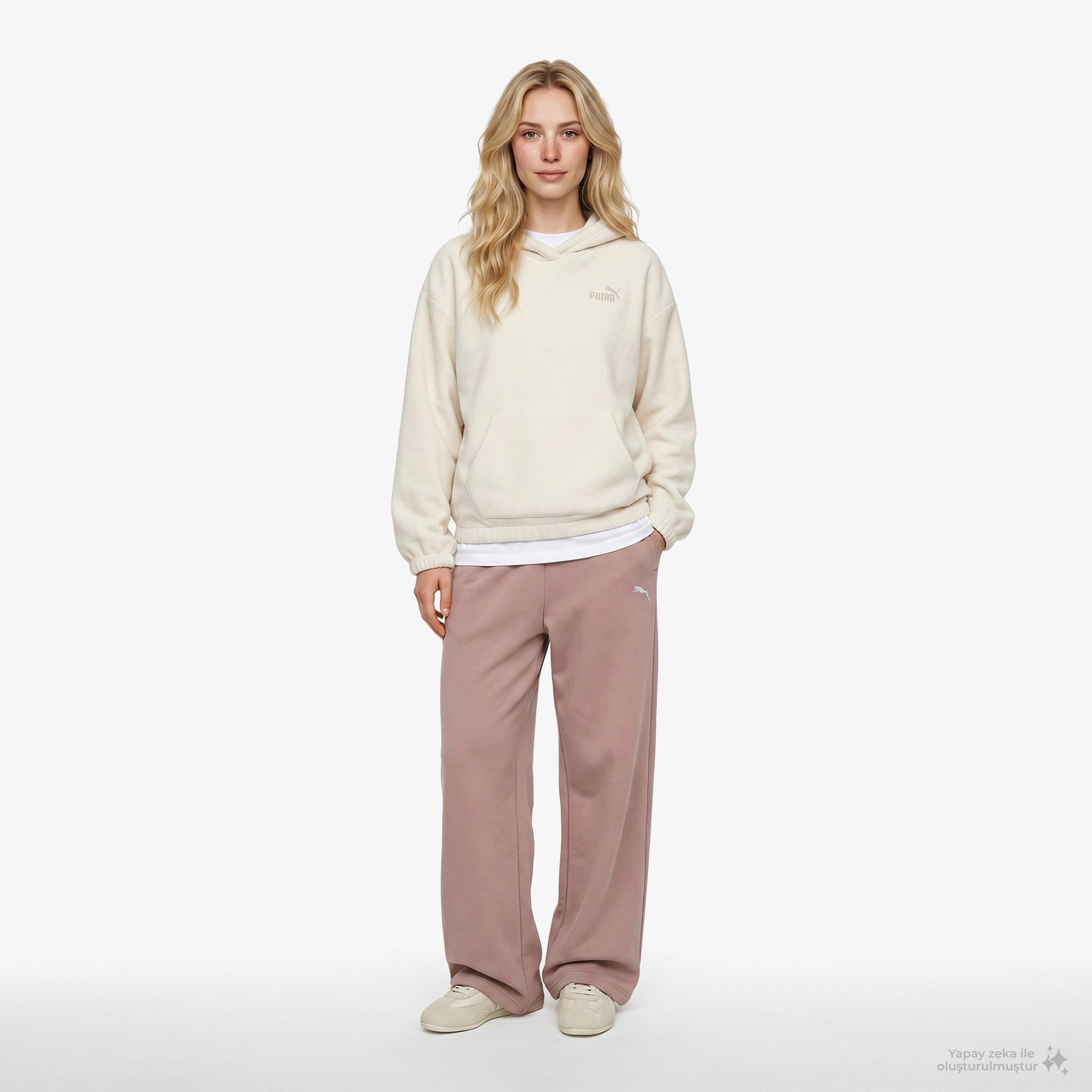 Puma Essentials Elevated Kadın Bej Günlük Sweatshirt
