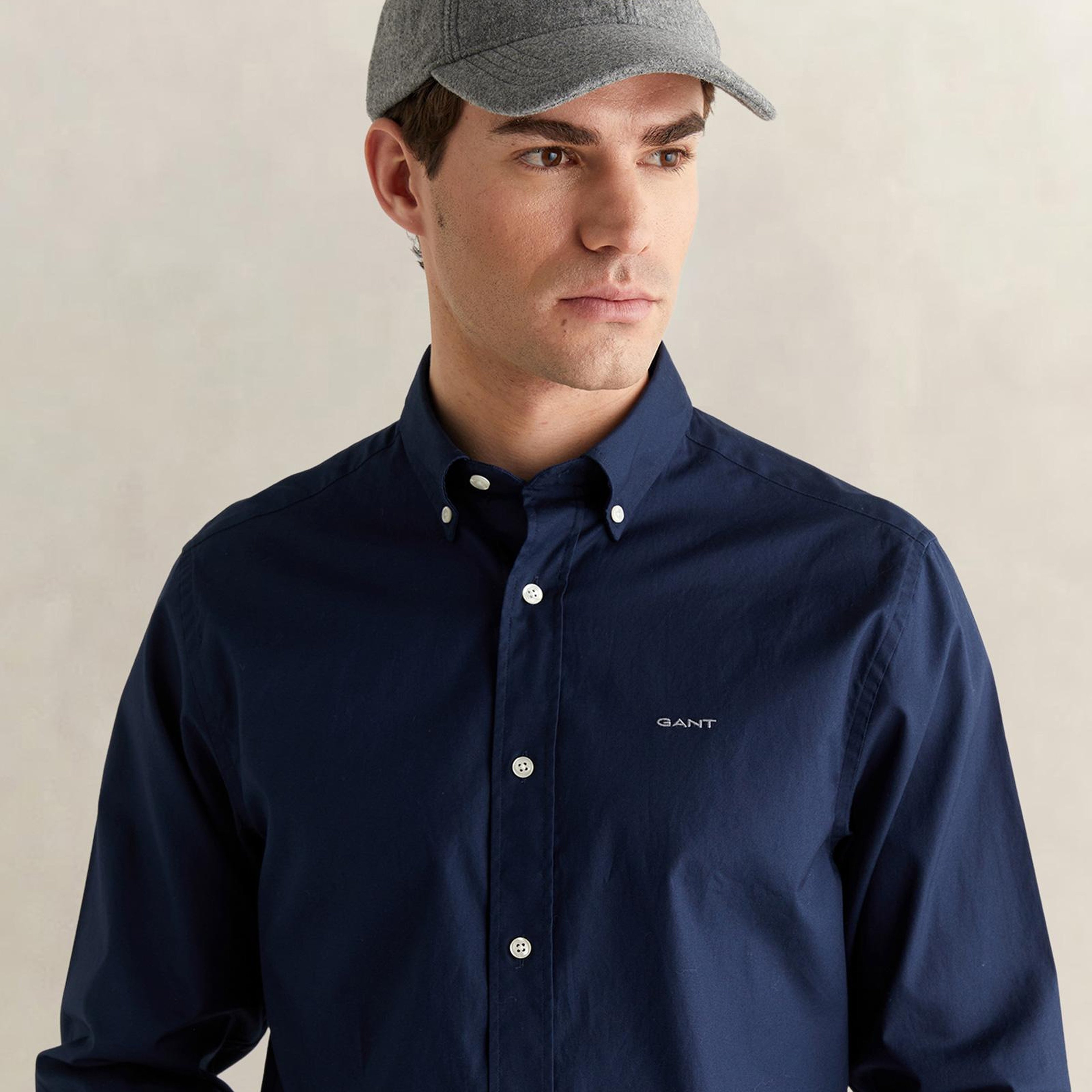 GANT Erkek Lacivert Regular Fit Düğmeli Yaka Oxford Gömlek