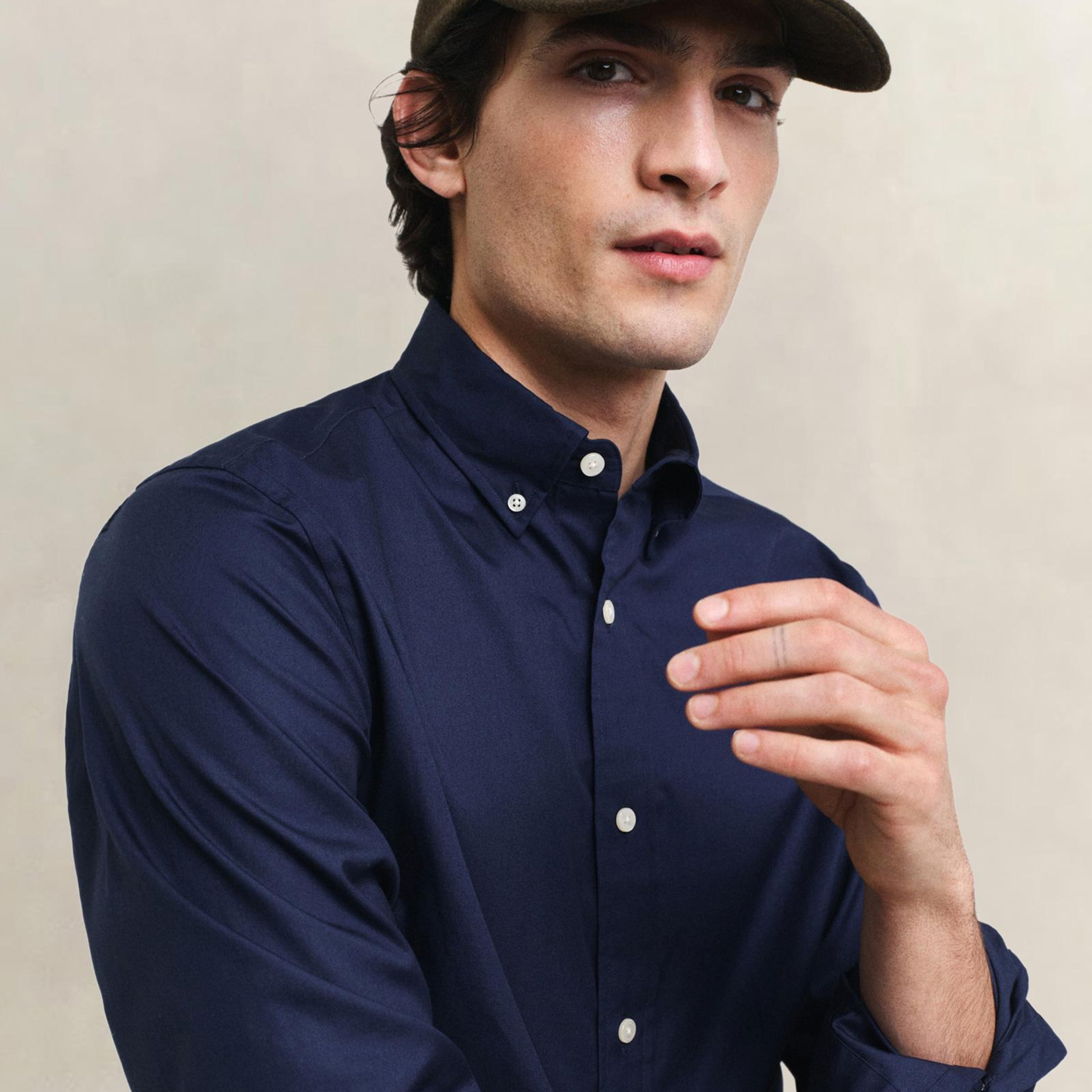 GANT Erkek Lacivert Regular Fit Düğmeli Yaka Oxford Gömlek