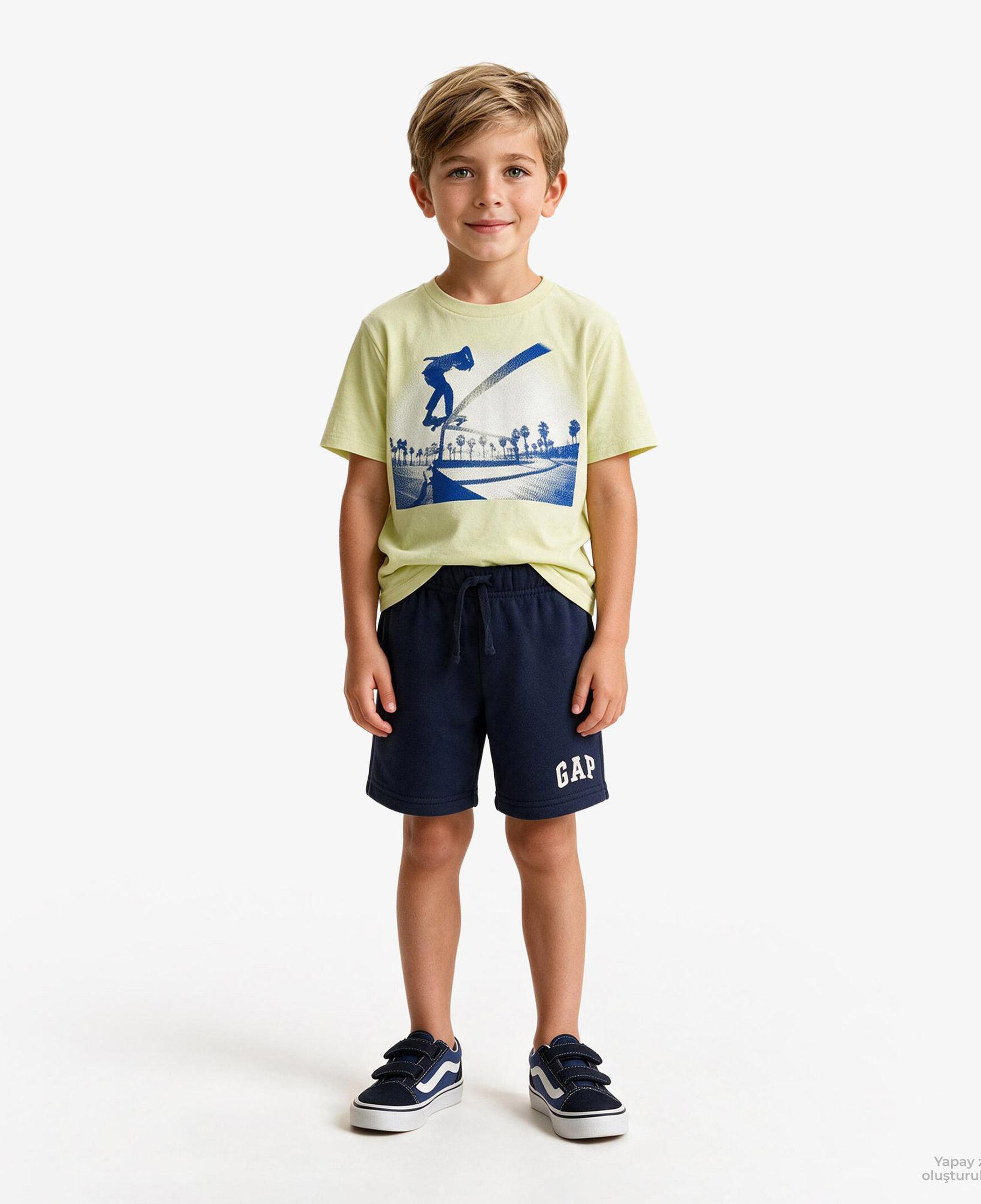 Gap Havlu Kumaş Relaxed Fit Çocuk Lacivert Şort