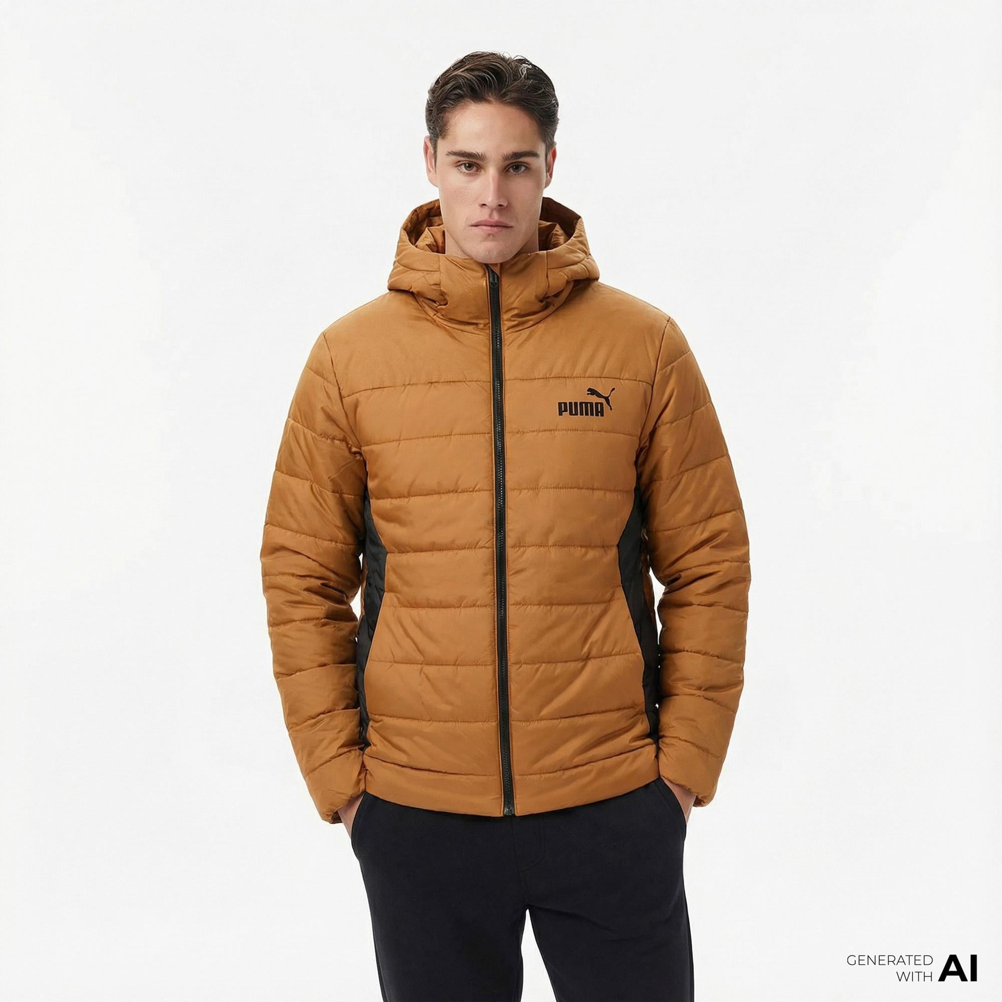 Puma Essentials+ Padded Erkek Kahverengi Outdoor Mont