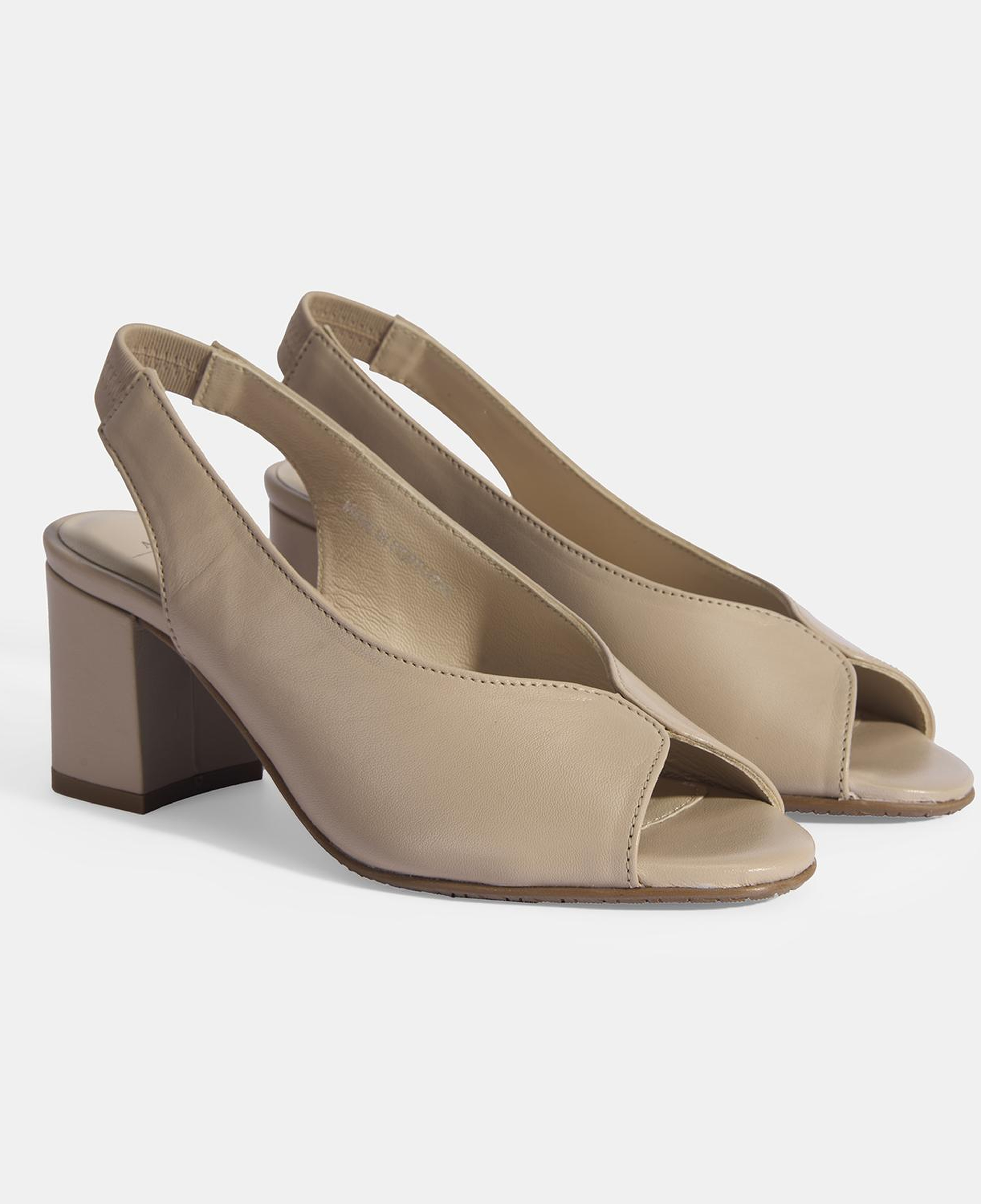 Kadın Vizon DesaComfort Lastik Bantlı Slingback Topuklu Ayakkabı