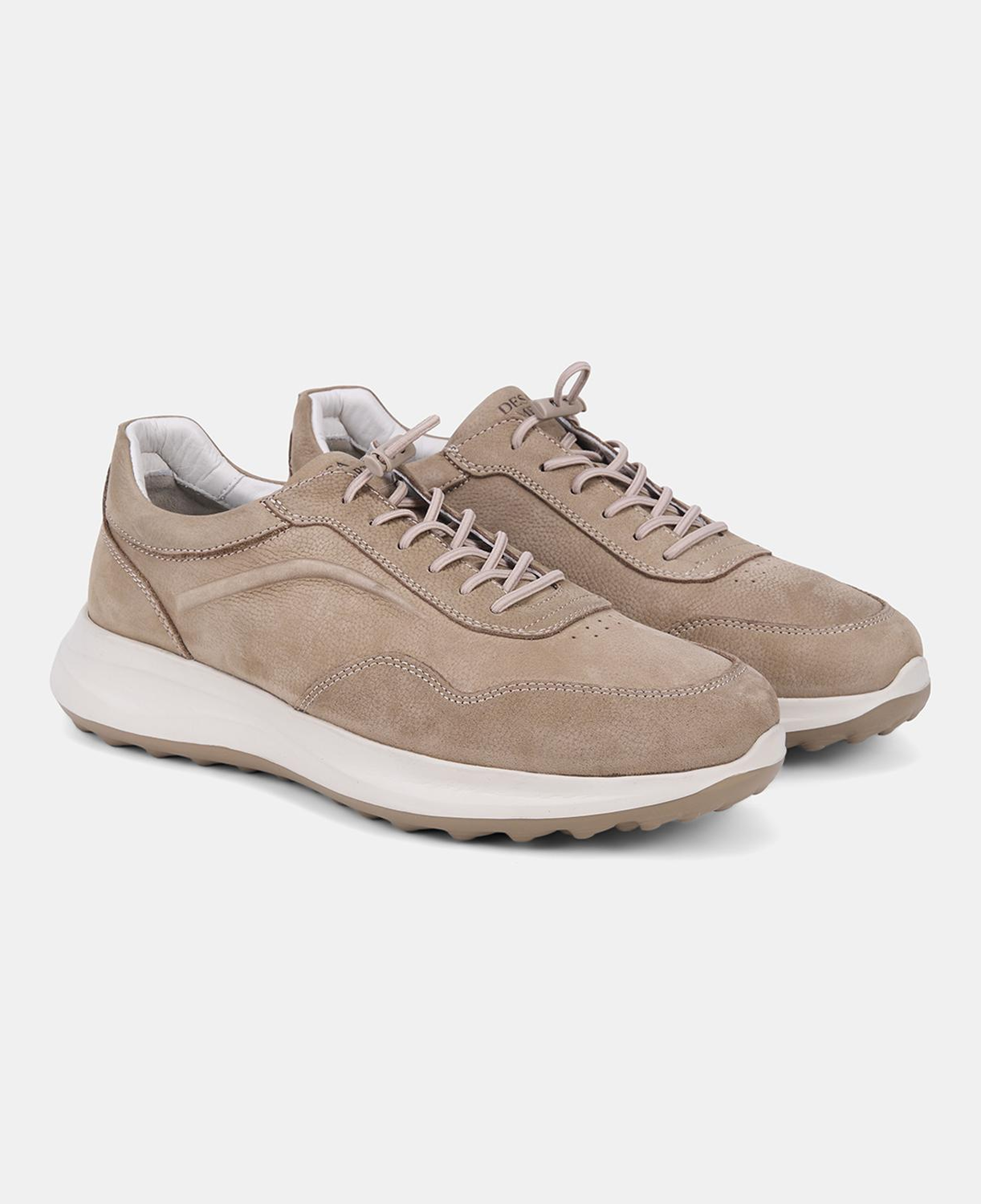 Erkek Vizon DesaComfort Bağcıklı Deri Sneaker