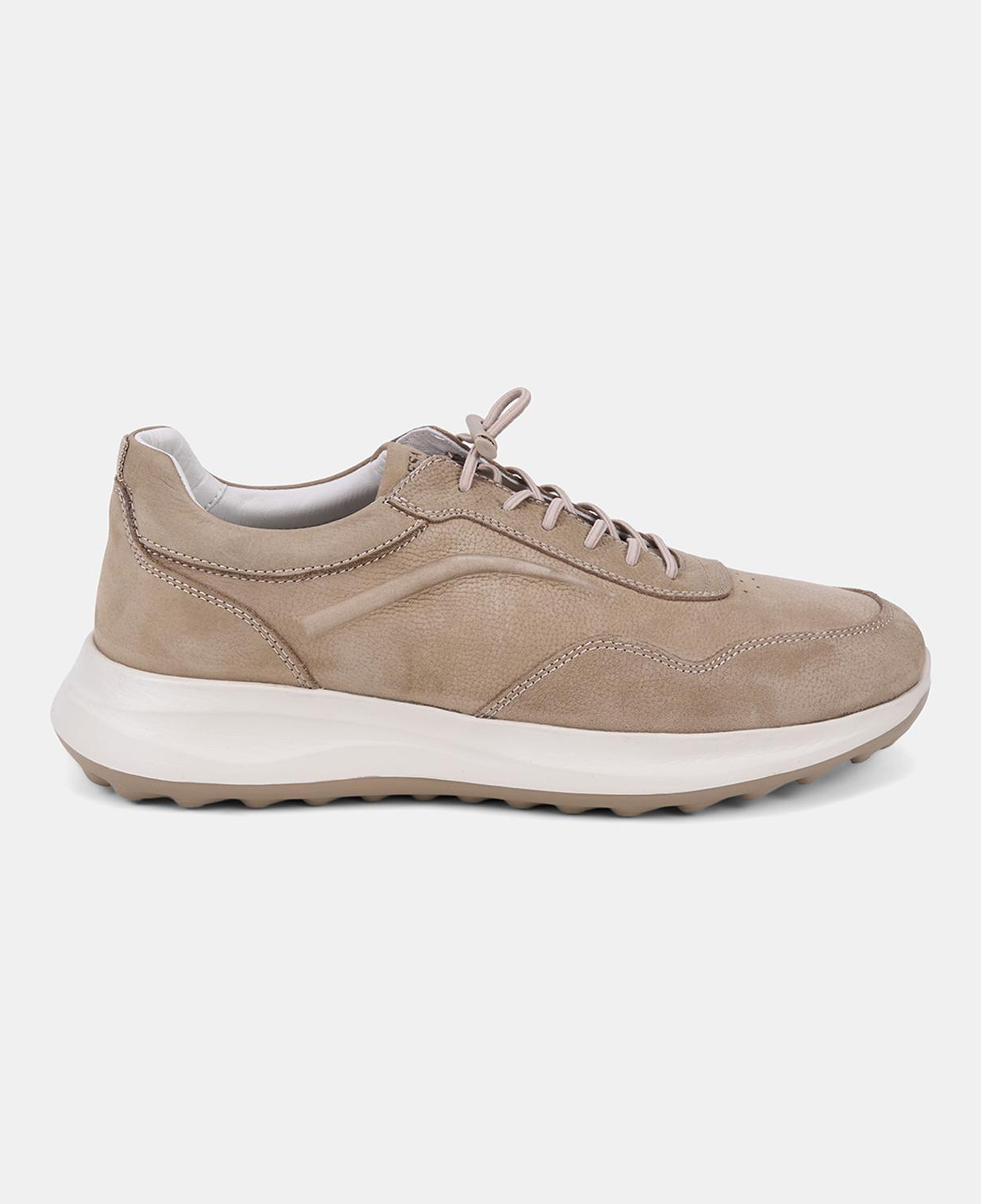 Erkek Vizon DesaComfort Bağcıklı Deri Sneaker