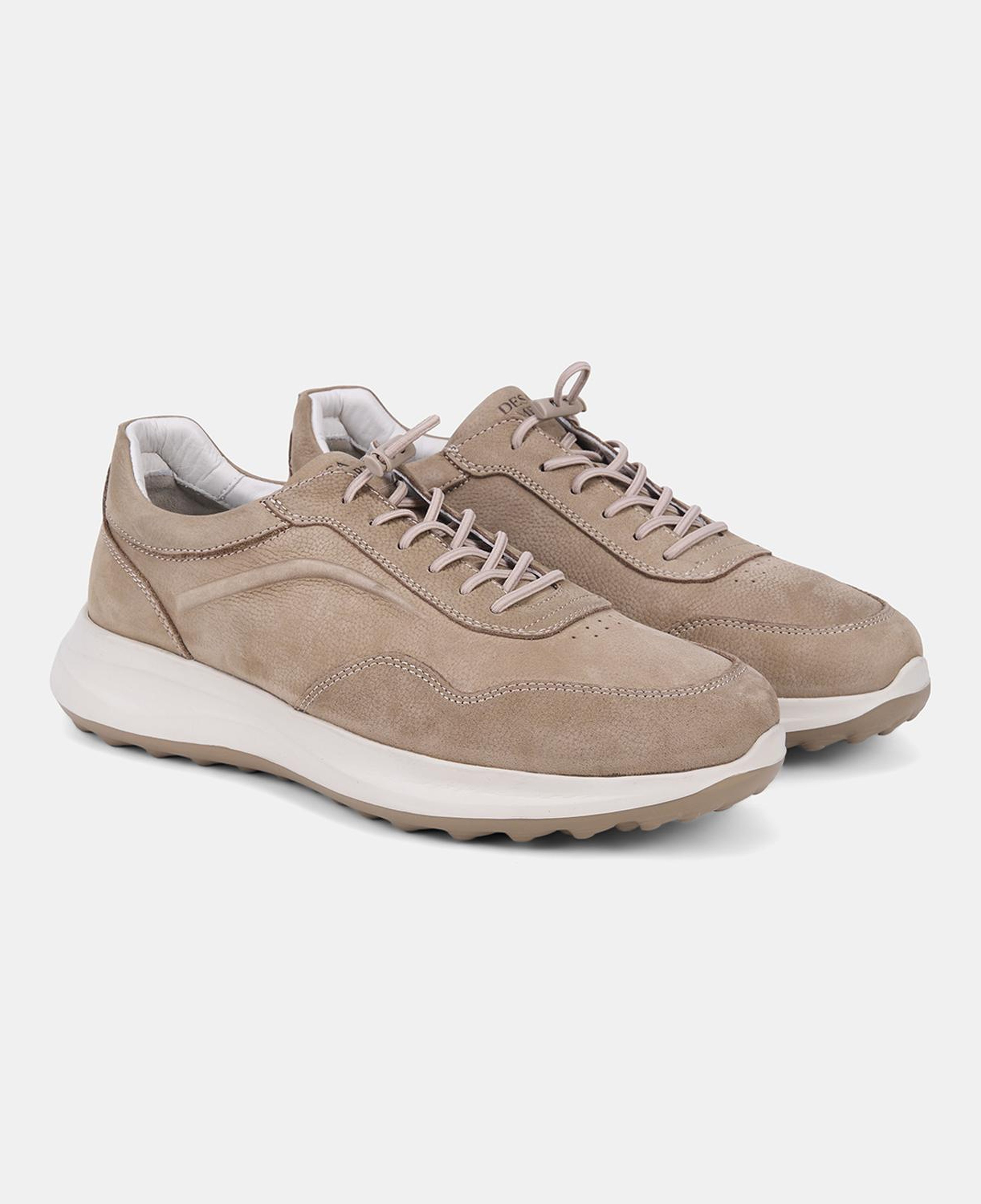 Erkek Vizon DesaComfort Bağcıklı Deri Sneaker