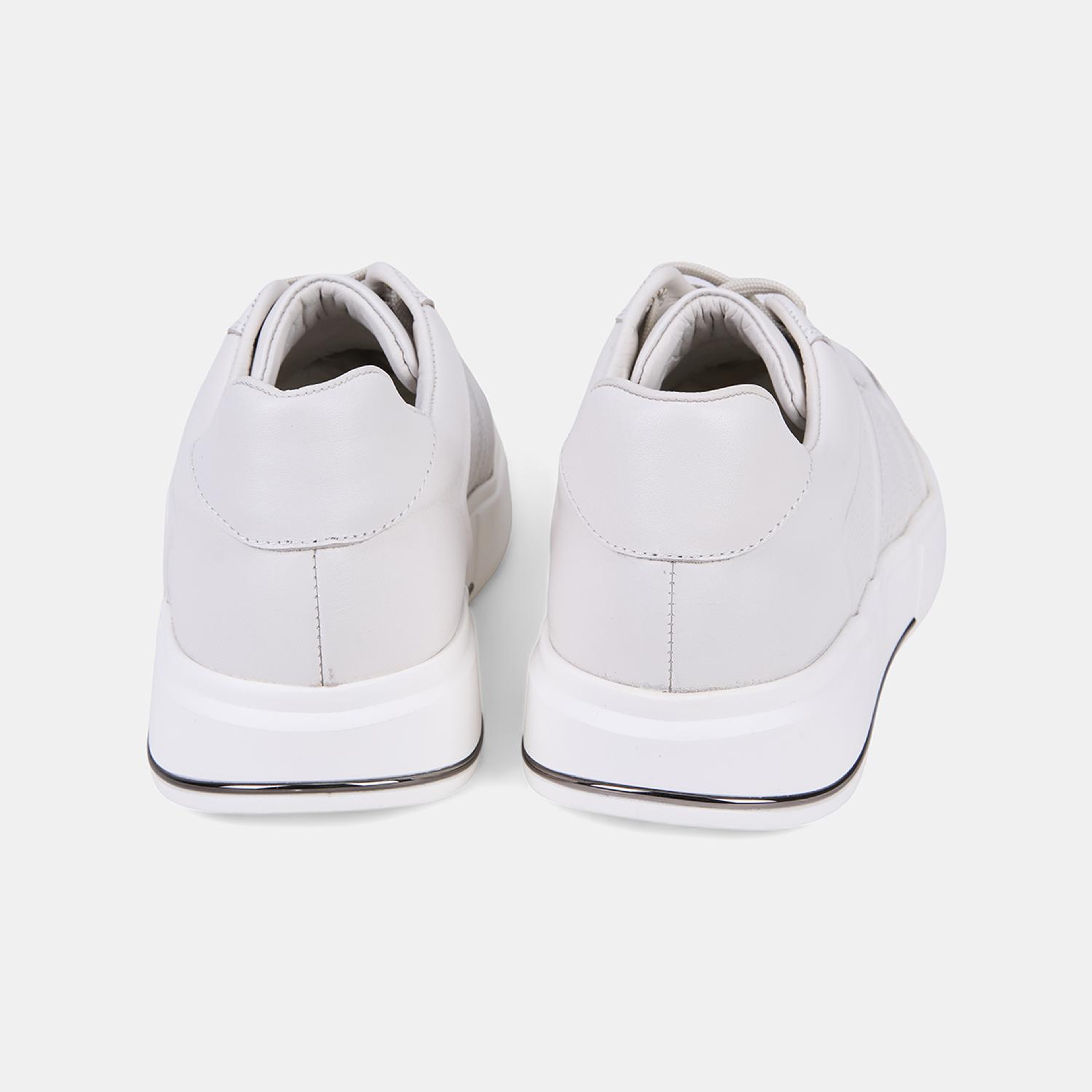Erkek Kırık Beyaz DesaComfort Bağcıklı Beyaz Tabanlı Deri Sneaker
