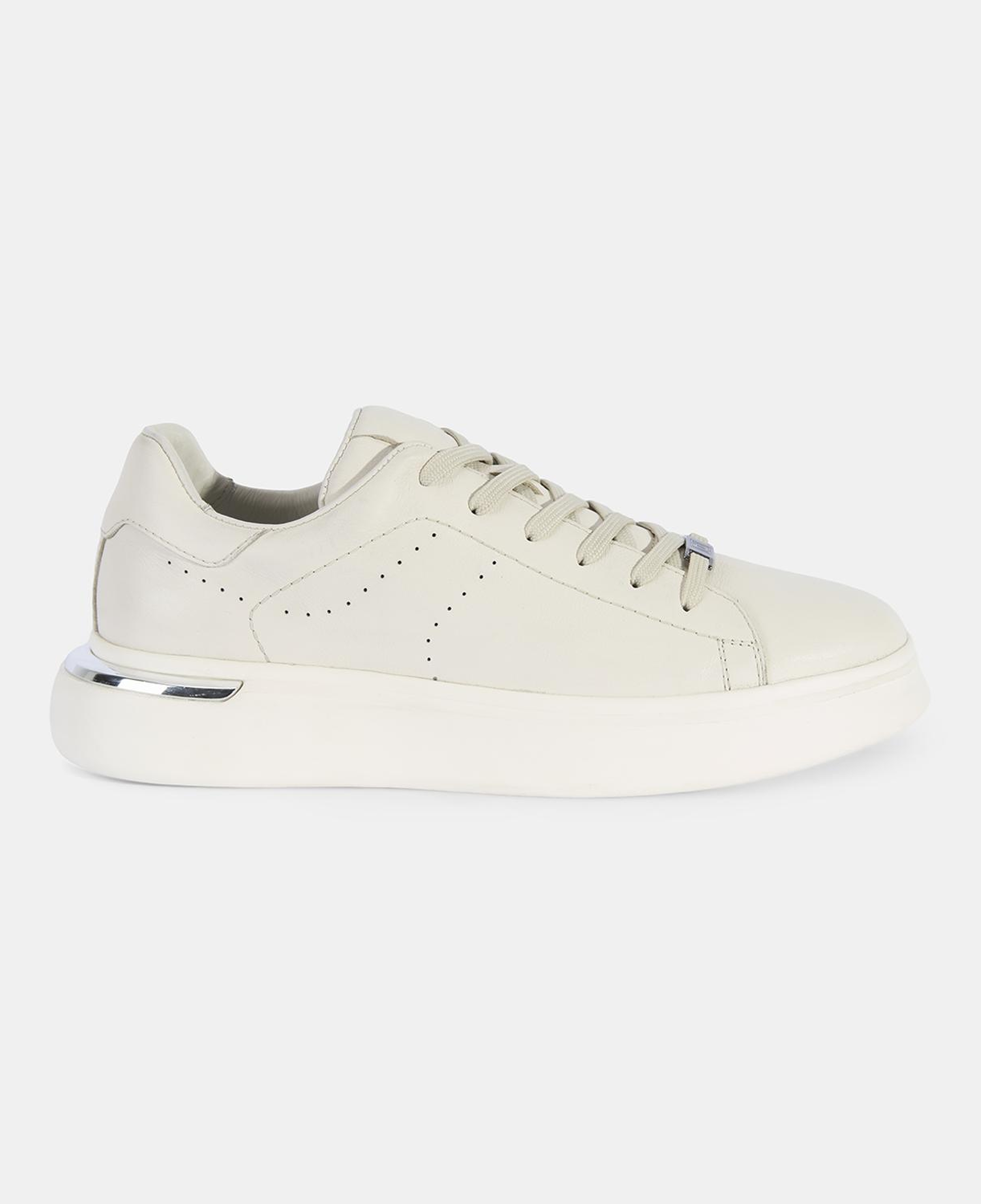 Erkek Beyaz DesaComfort Kalın Tabanlı Deri Sneaker
