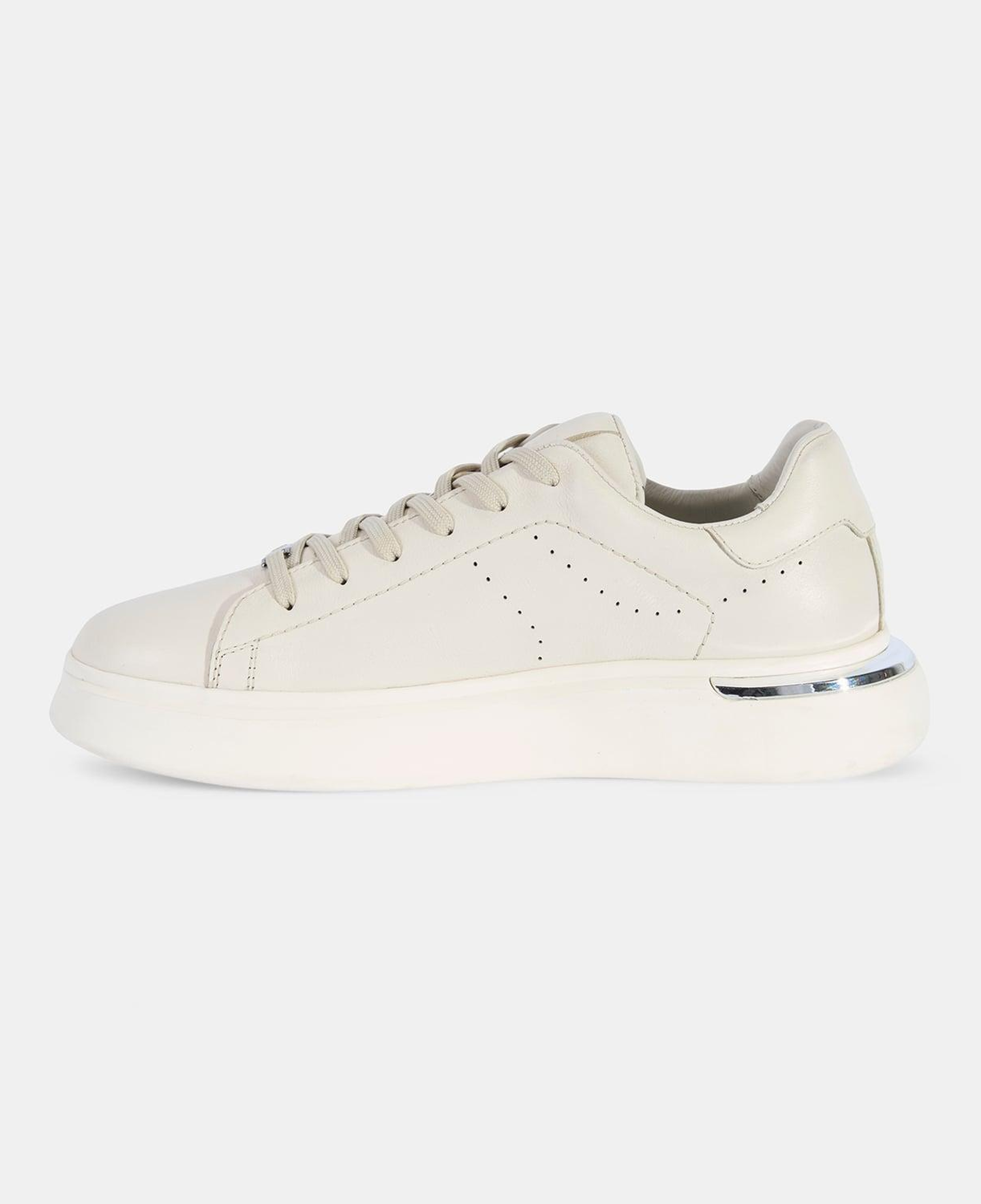 Erkek Beyaz DesaComfort Kalın Tabanlı Deri Sneaker