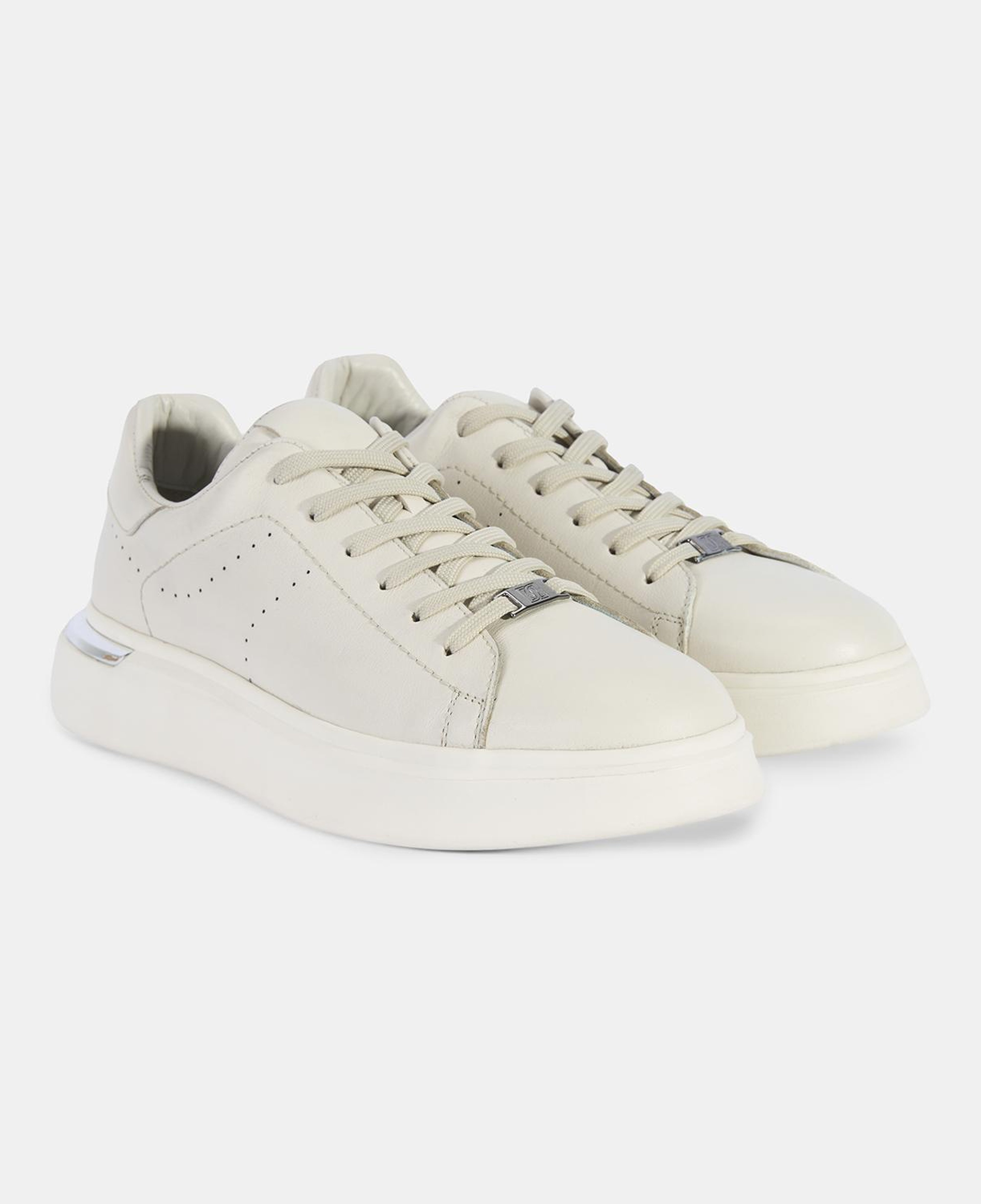 Erkek Beyaz DesaComfort Kalın Tabanlı Deri Sneaker