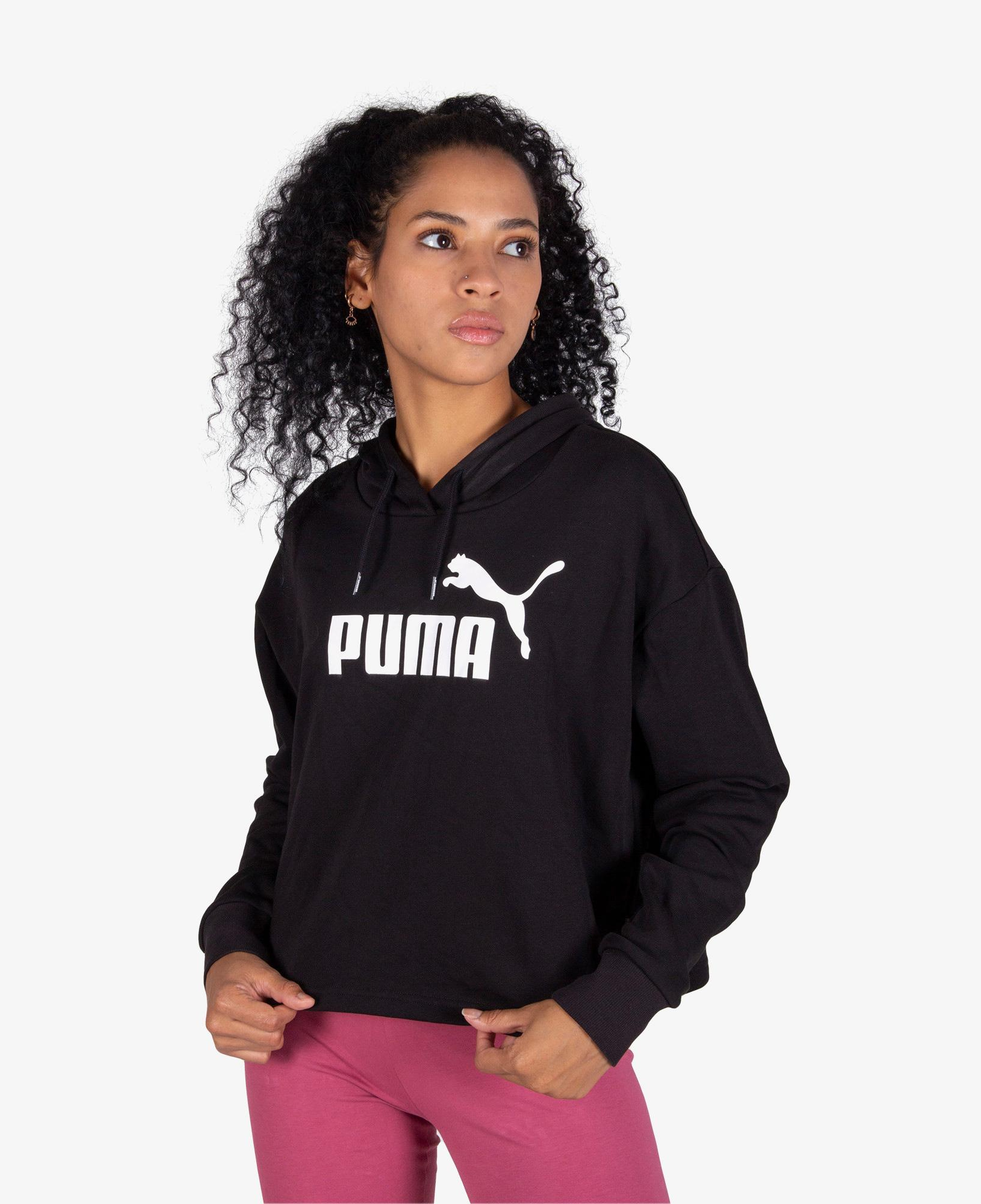 Puma Essentials Cropped Logo Kadın Siyah Günlük Sweatshirt