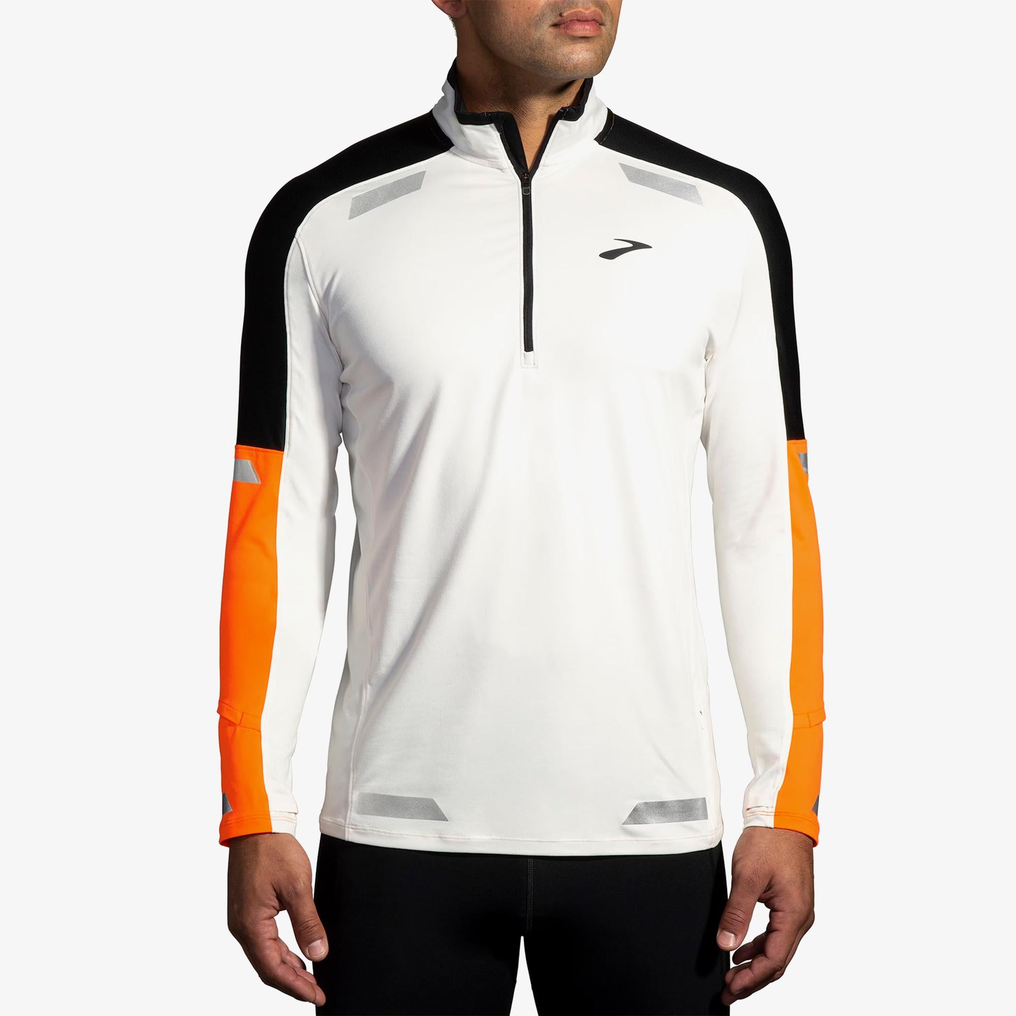 Brooks Run Visible 1/2 Zip 2.0 Erkek Beyaz T-Shirt