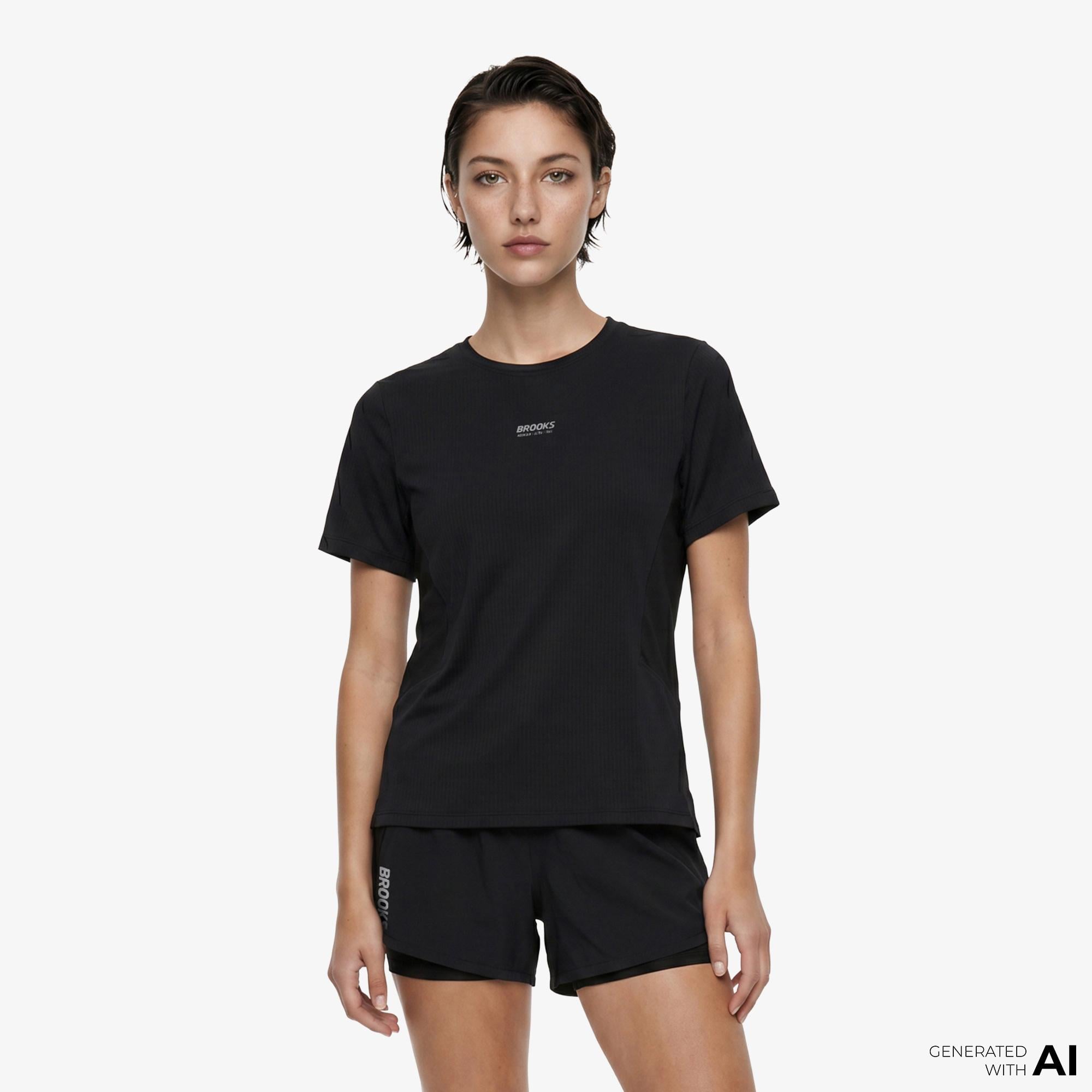 Brooks High Point Sleeve 2.0 Kadın Siyah T-Shirt
