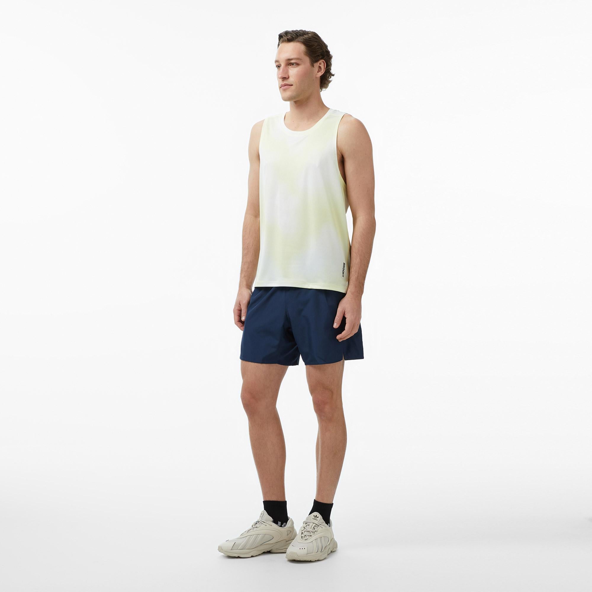 Brooks Dash Singlet Printed Erkek Sarı Atlet