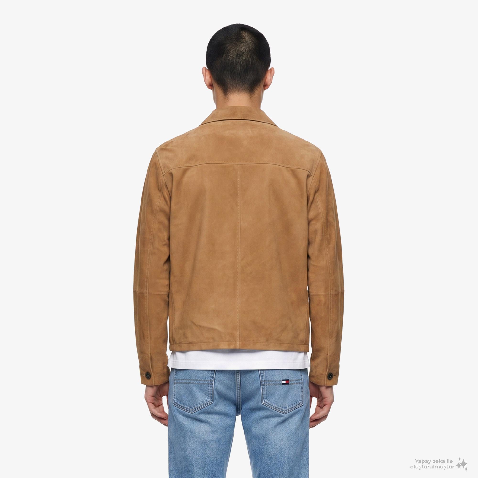 Tommy Hilfiger Suede Chore Erkek Kahverengi Ceket