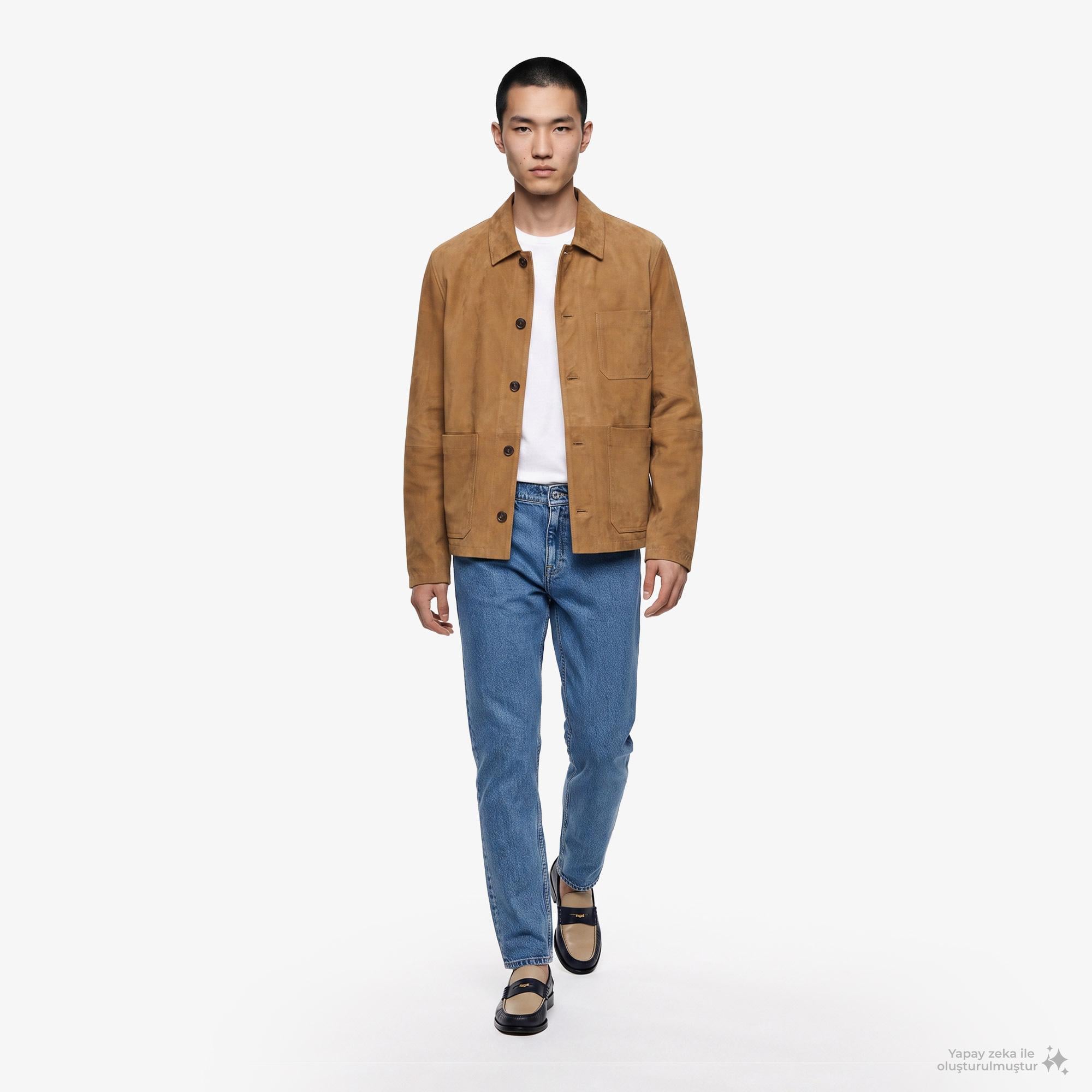 Tommy Hilfiger Suede Chore Erkek Kahverengi Ceket
