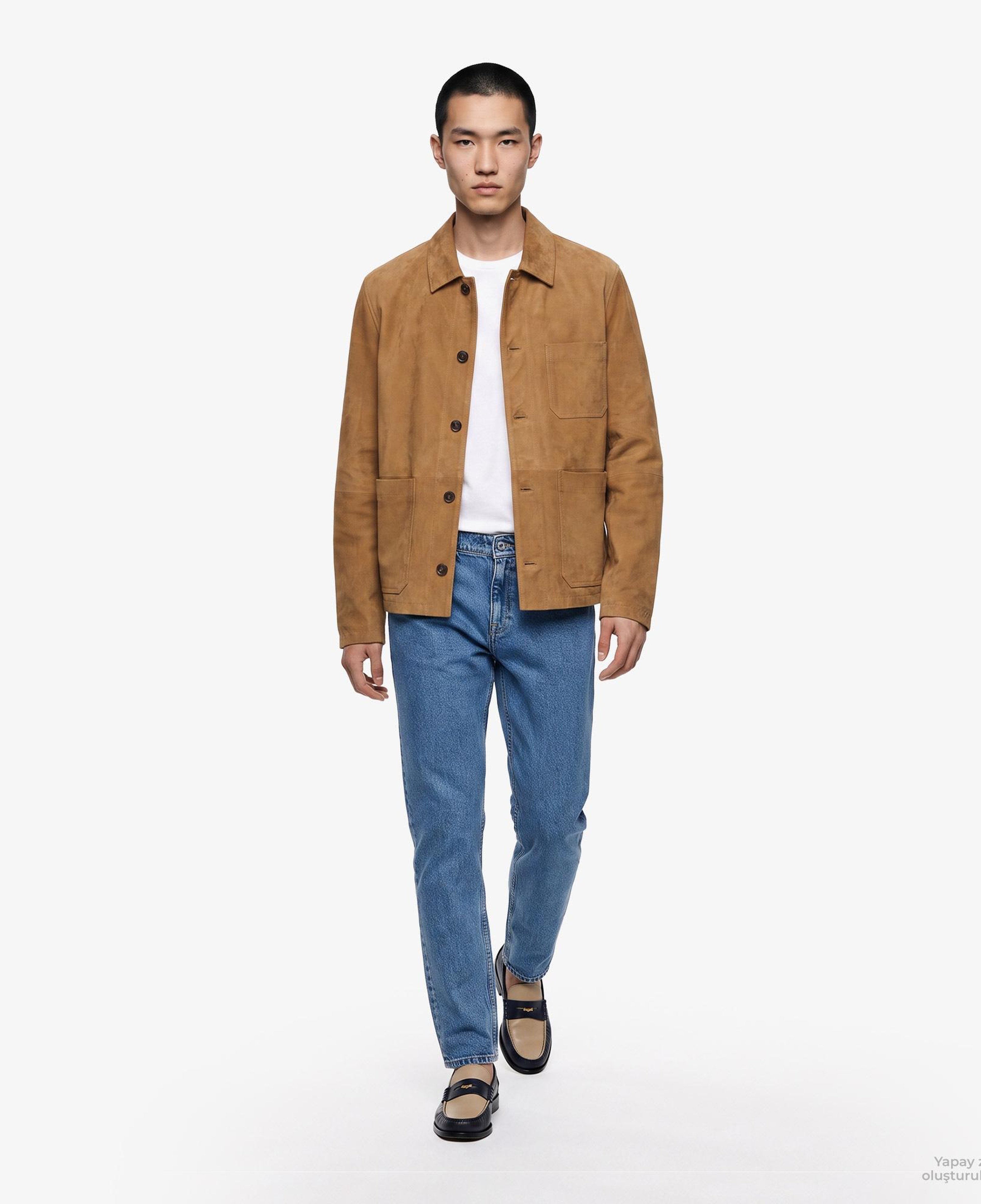 Tommy Hilfiger Suede Chore Erkek Kahverengi Ceket