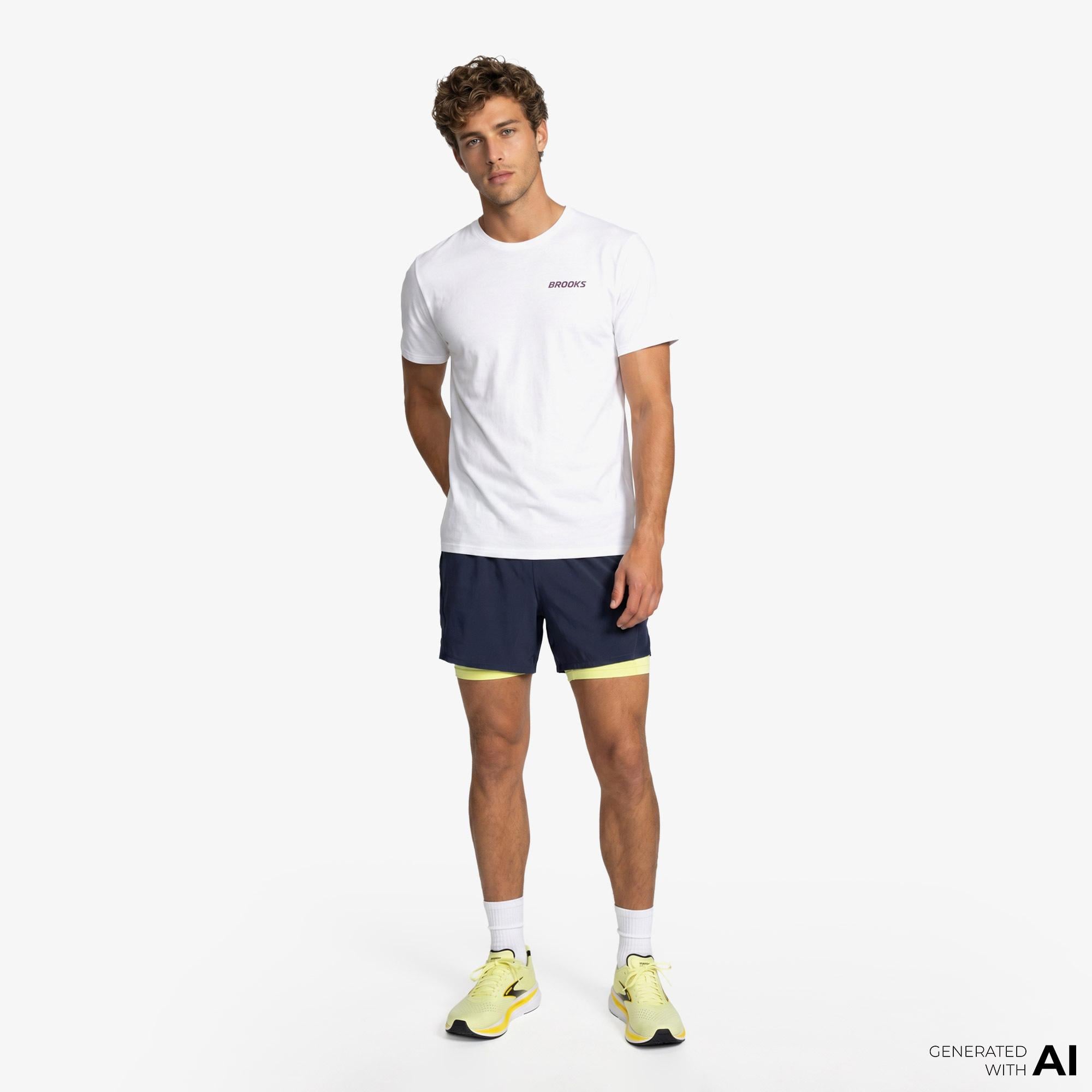 Brooks Graphic Short Sleeve Erkek Beyaz T-Shirt