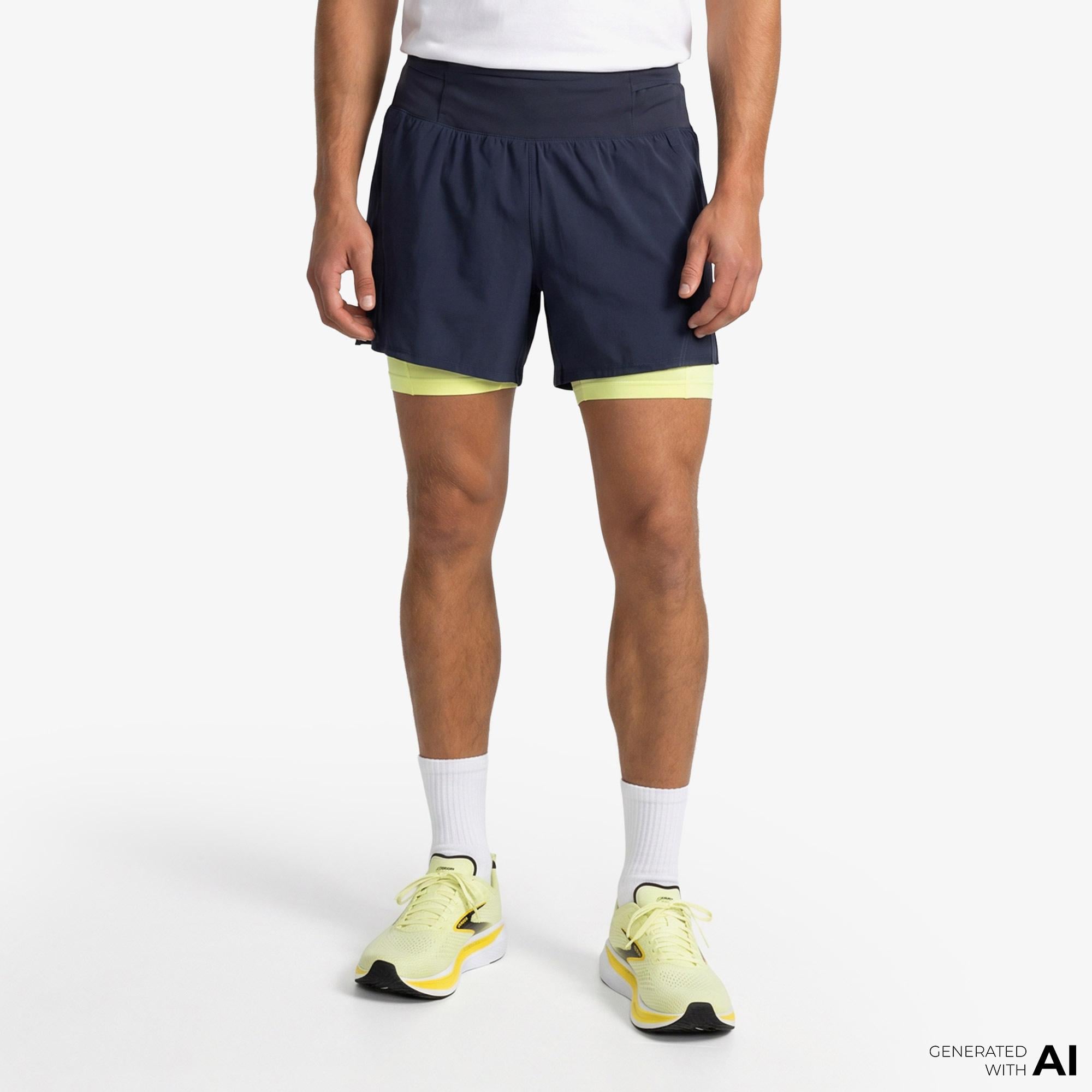 Brooks High Point 5 2-İn-1 2.0 Erkek Mavi Şort