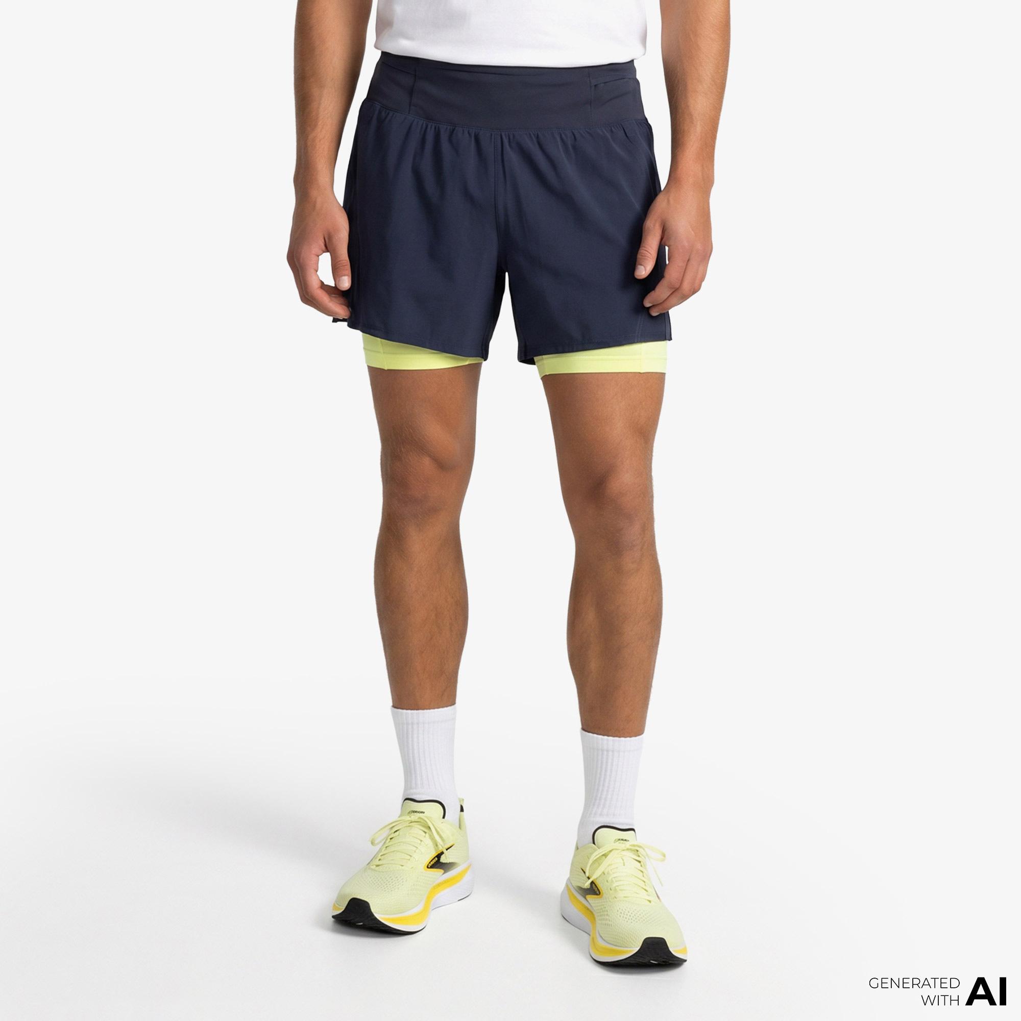 Brooks High Point 5 2-İn-1 2.0 Erkek Mavi Şort