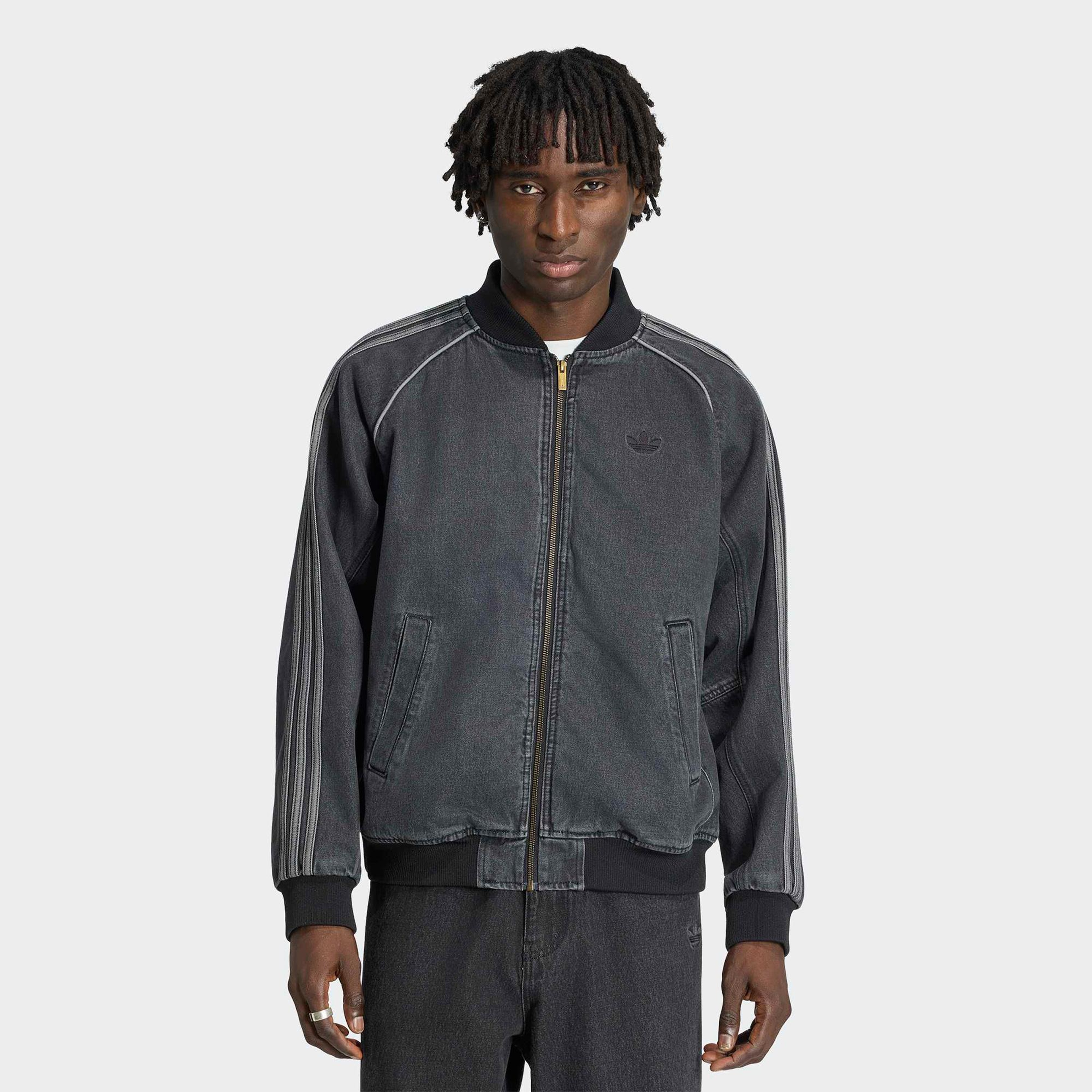 adidas Denim Track Erkek Gri Ceket