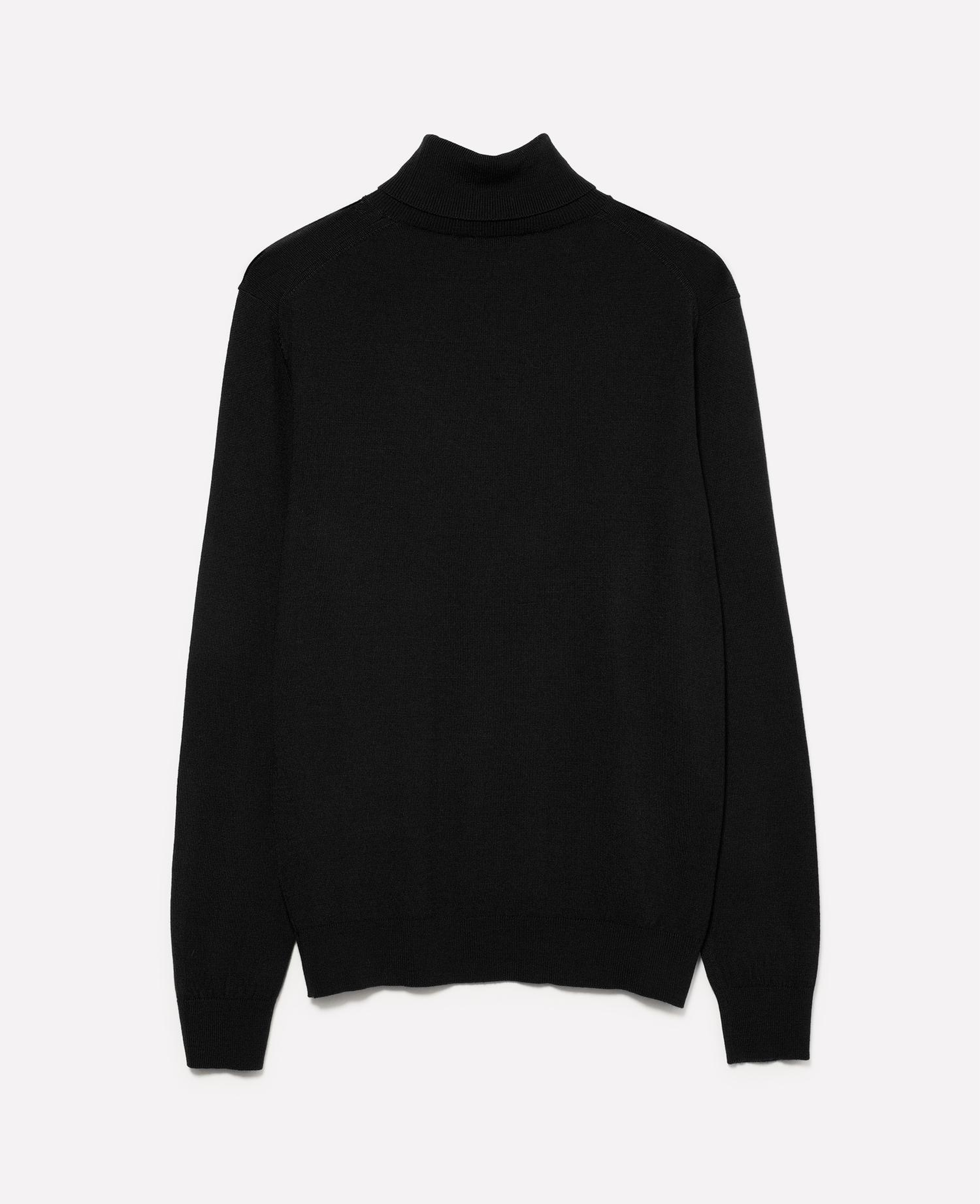 Erkek Siyah Yün Karışımlı Slim Fit Kazak