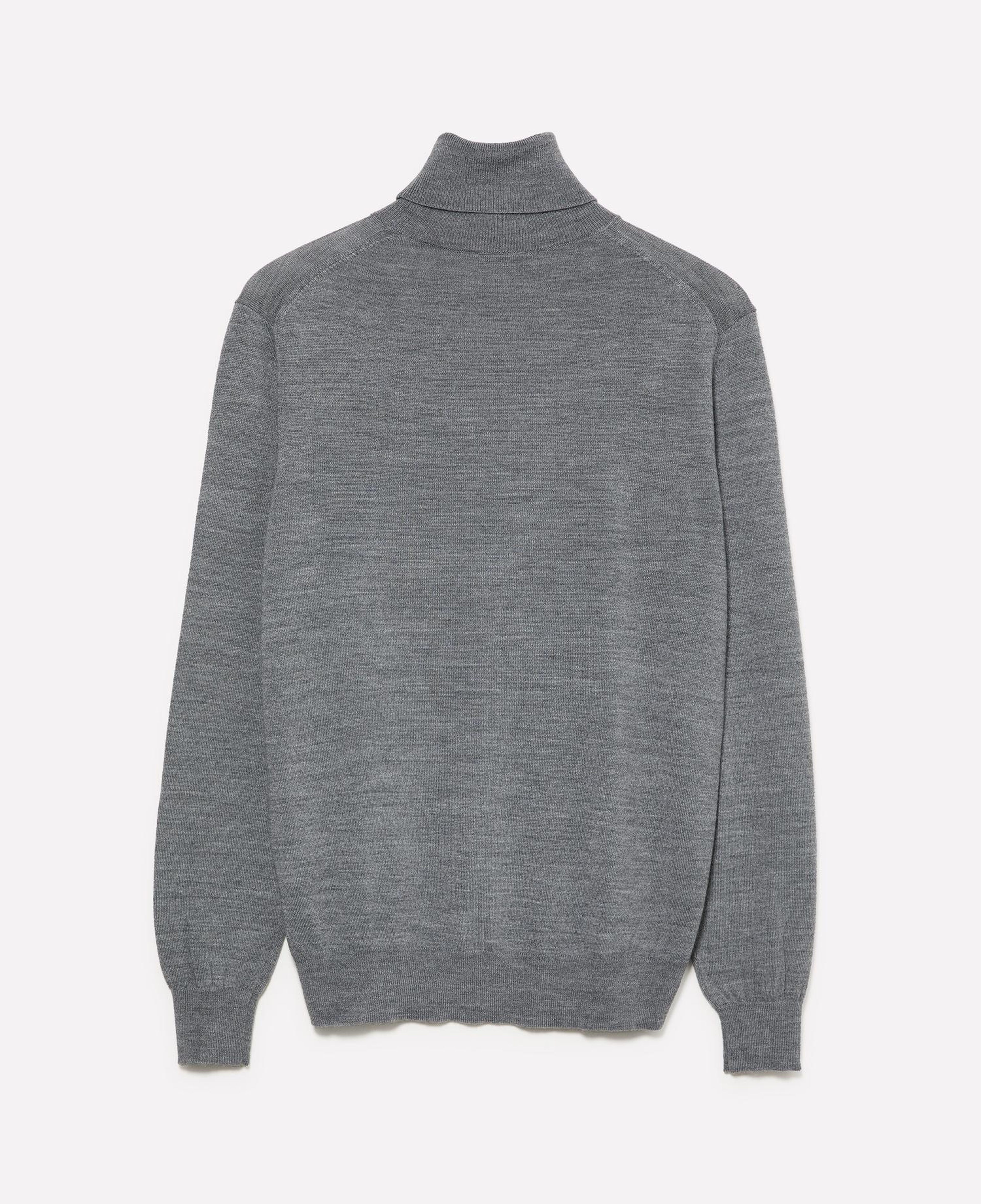Erkek Gri Yün Karışımlı Slim Fit Kazak