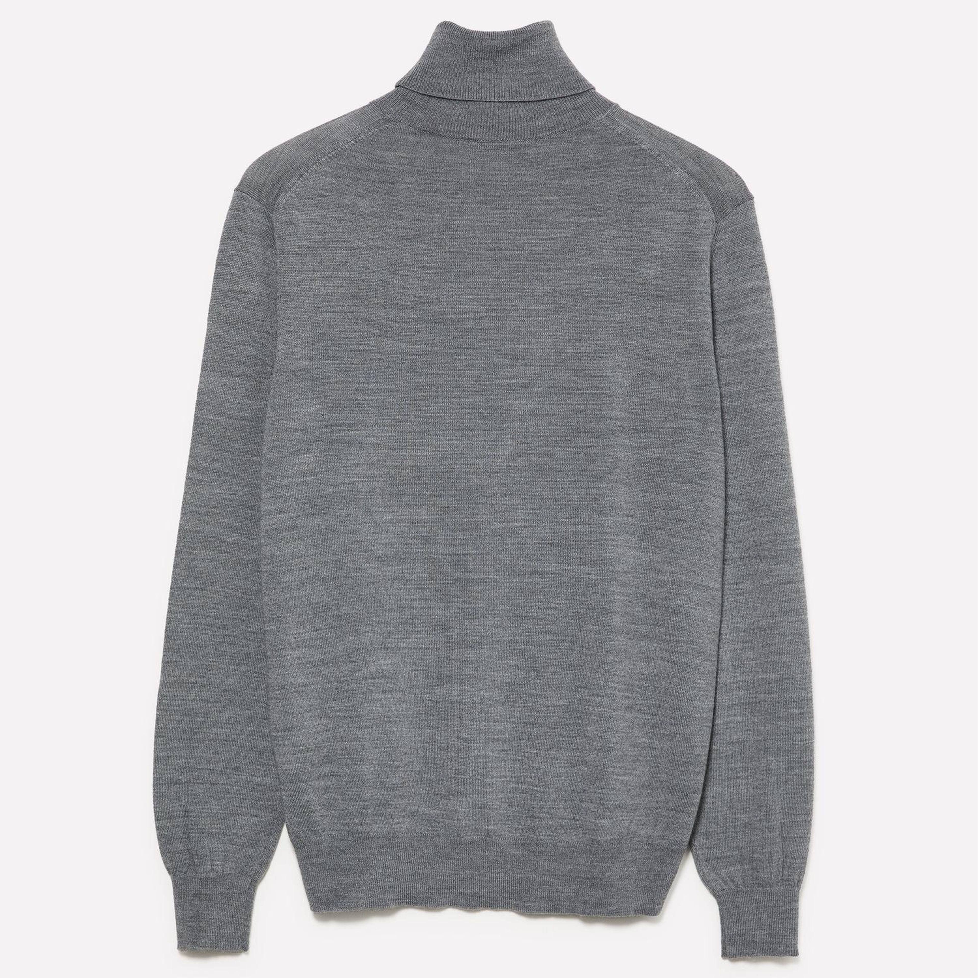 Erkek Gri Yün Karışımlı Slim Fit Kazak